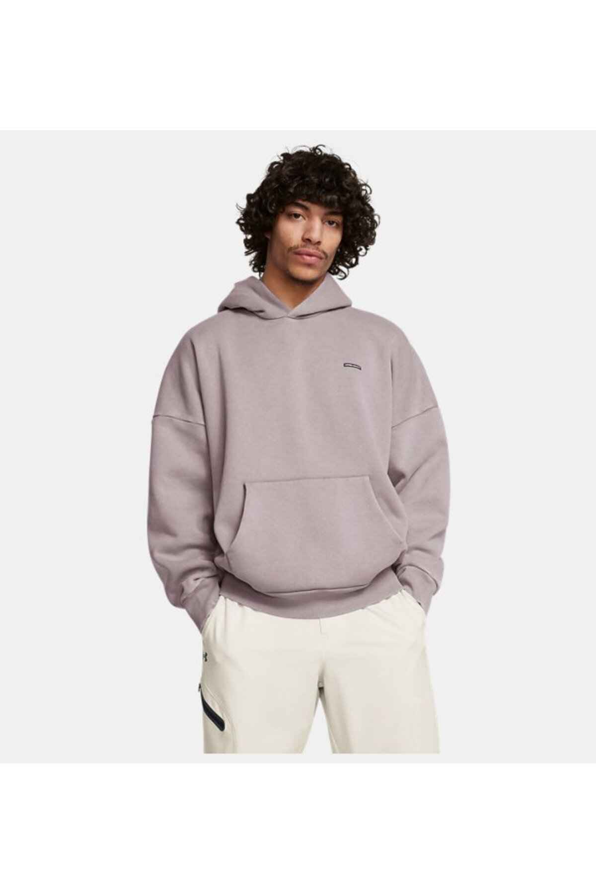 Erkek UA Icon Heavyweight Fleece Wash Oversized Kapüşonlu Üst -015