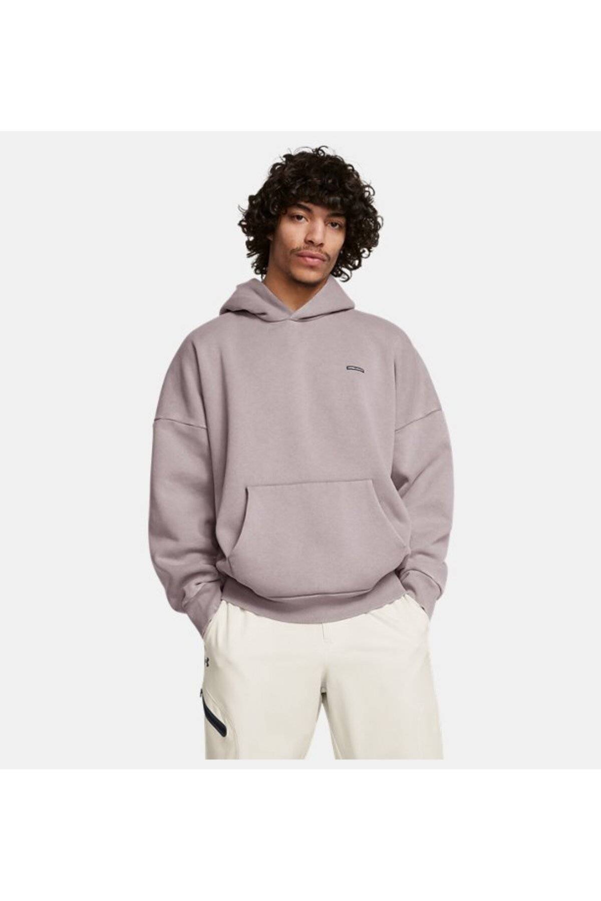 Erkek UA Icon Heavyweight Fleece Wash Oversized Kapüşonlu Üst -015
