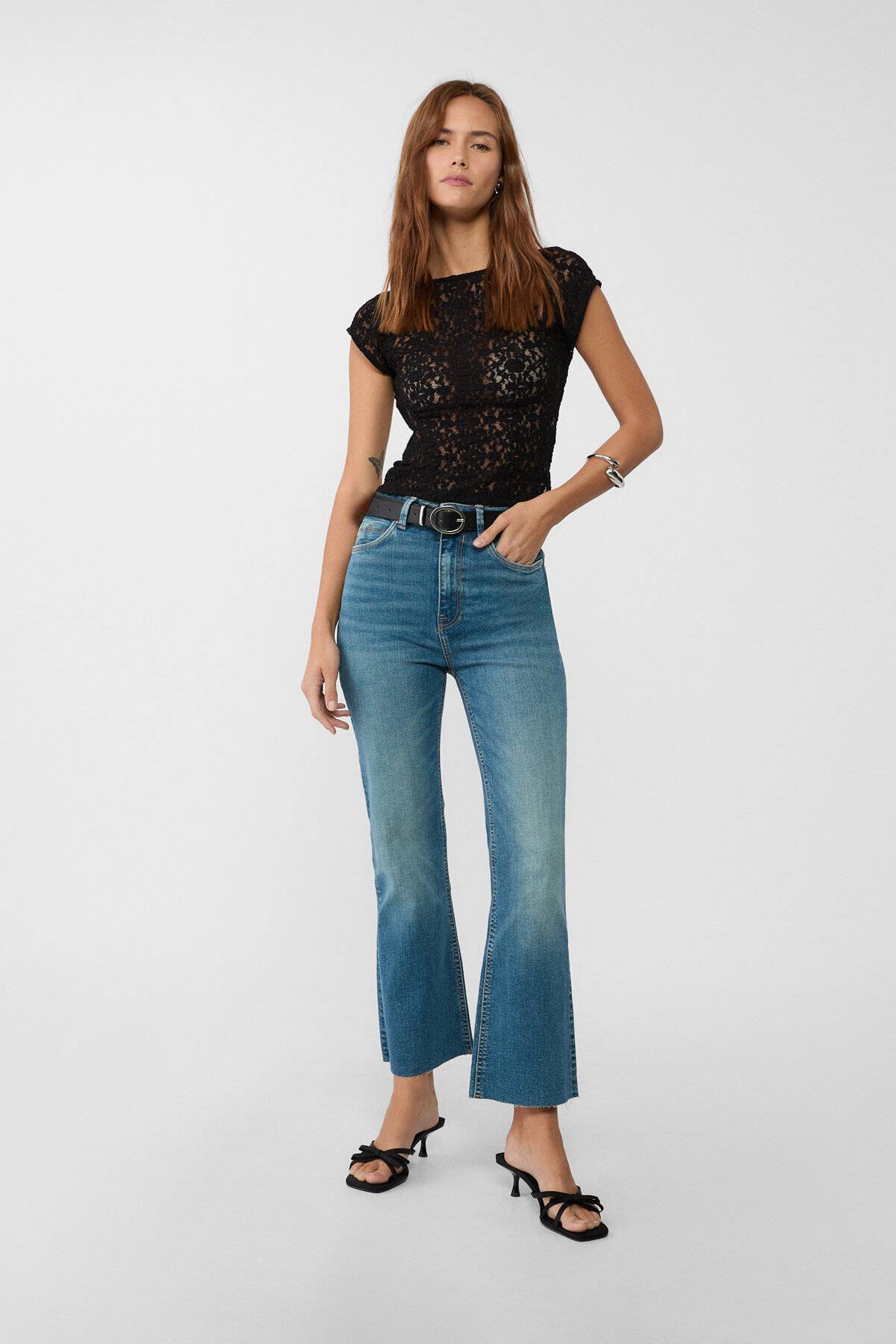 D78 شلوار جین دم زنگ کراپ