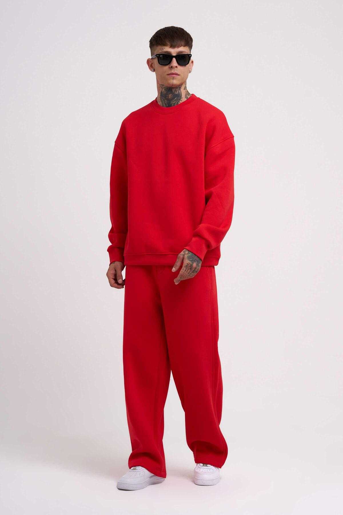 شلوار گرمکن مردانه گشاد قرمز