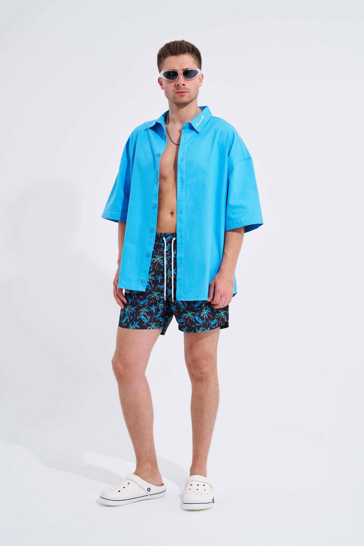 شلوار شنا مشکی خرچنگی مردانه