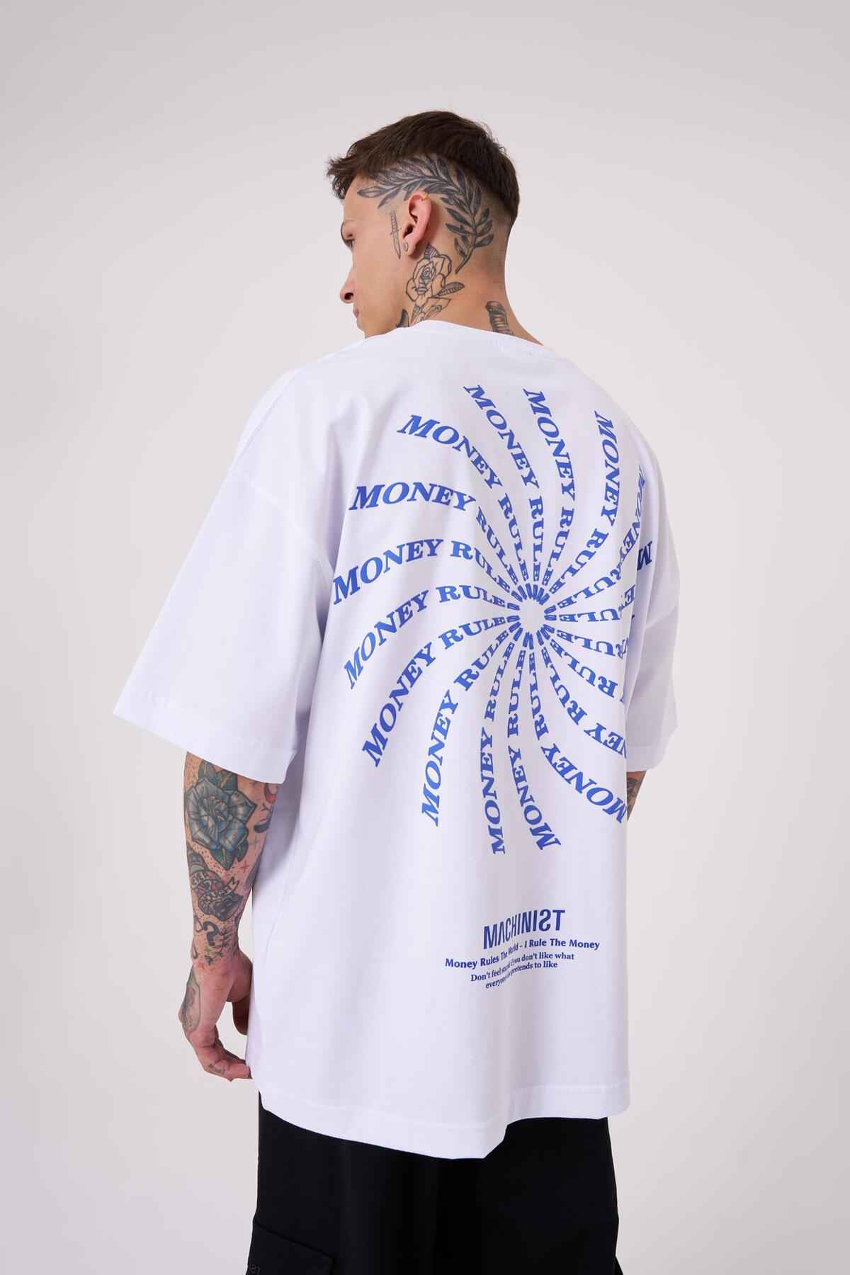 تیشرت مردانه نقش پولی چاپ شده سایز بزرگ سبز روشن