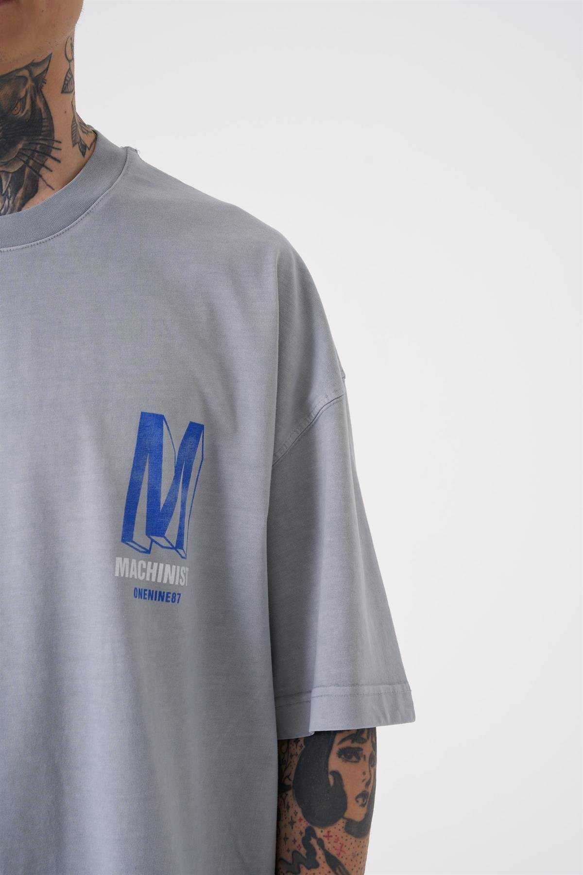 تیشرت پرینت شسته ONENINE87 ASP-BLUE