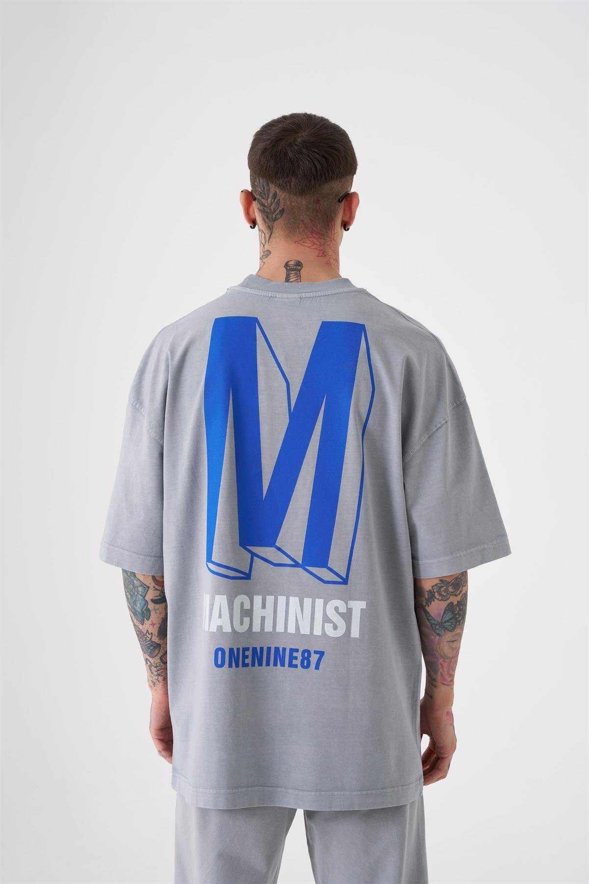 تیشرت پرینت شسته ONENINE87 ASP-BLUE