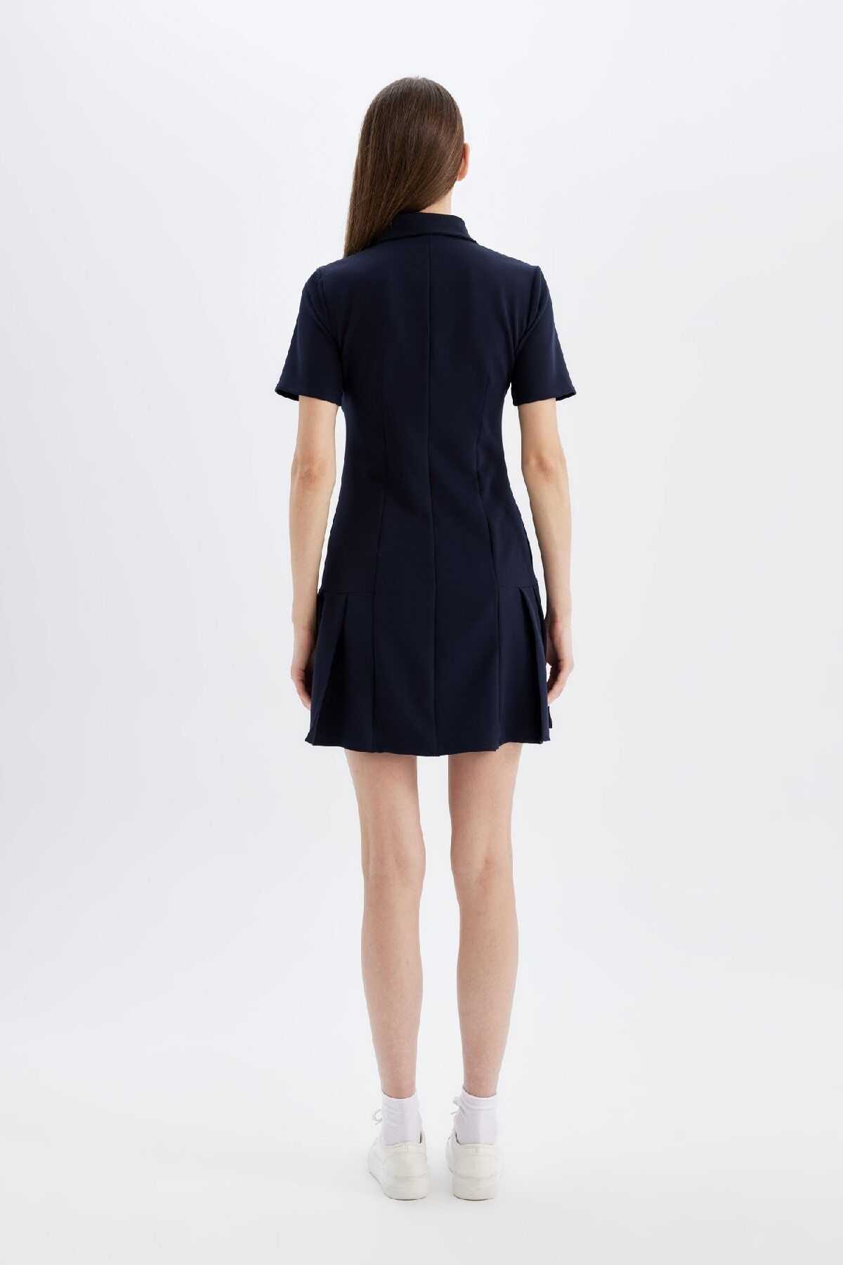 لباس کوتاه آستین کوتاه یقه پیراهن