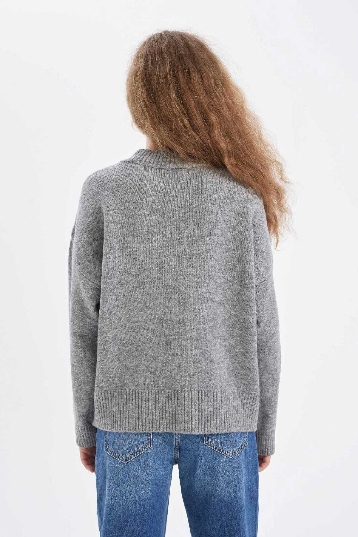 ژاکت بافتنی نیم تنه فیت