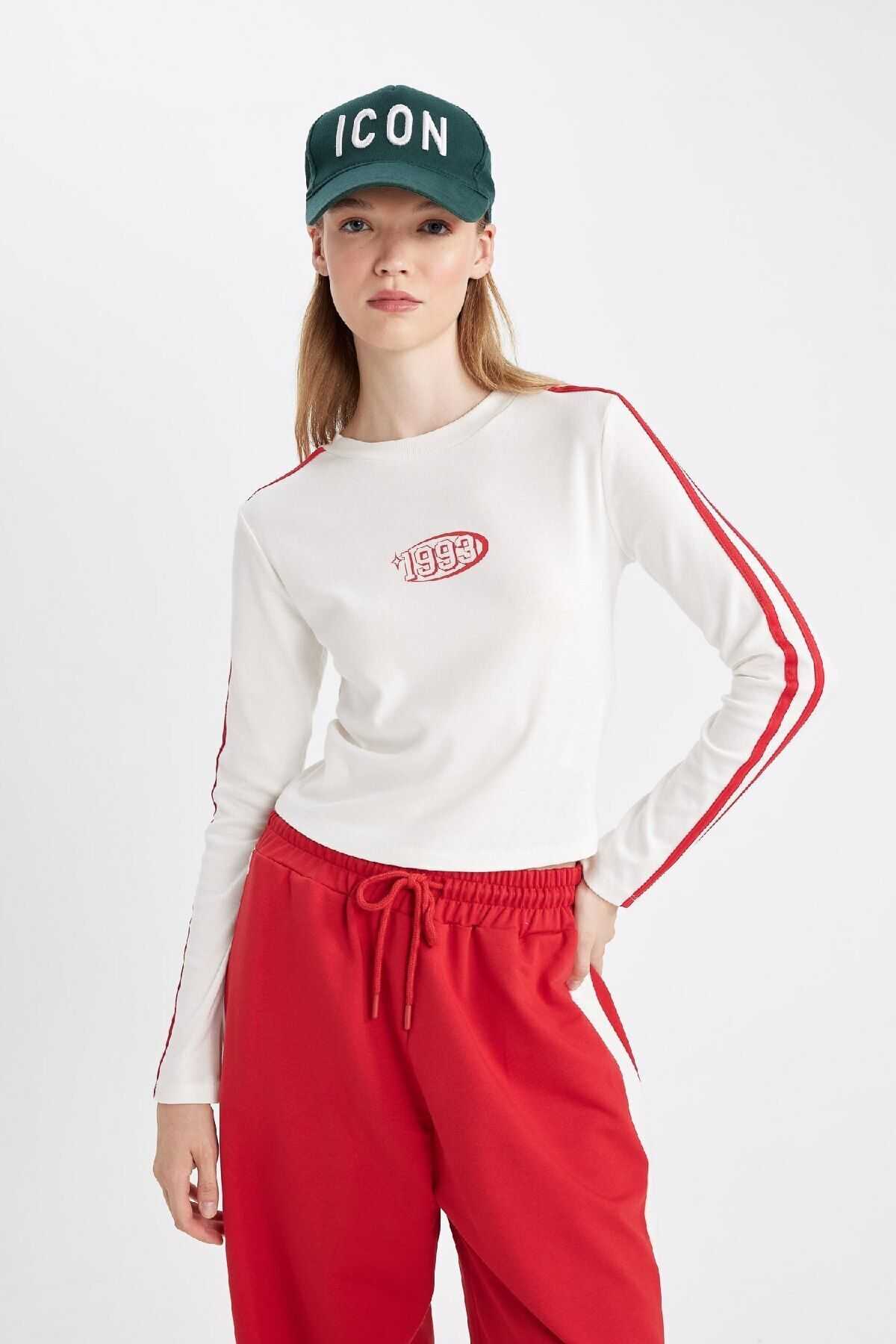 تیشرت آستین بلند آجدار شیک