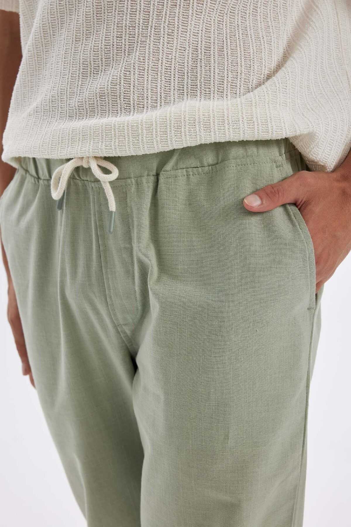 شلوار نخی لاغر جوگر