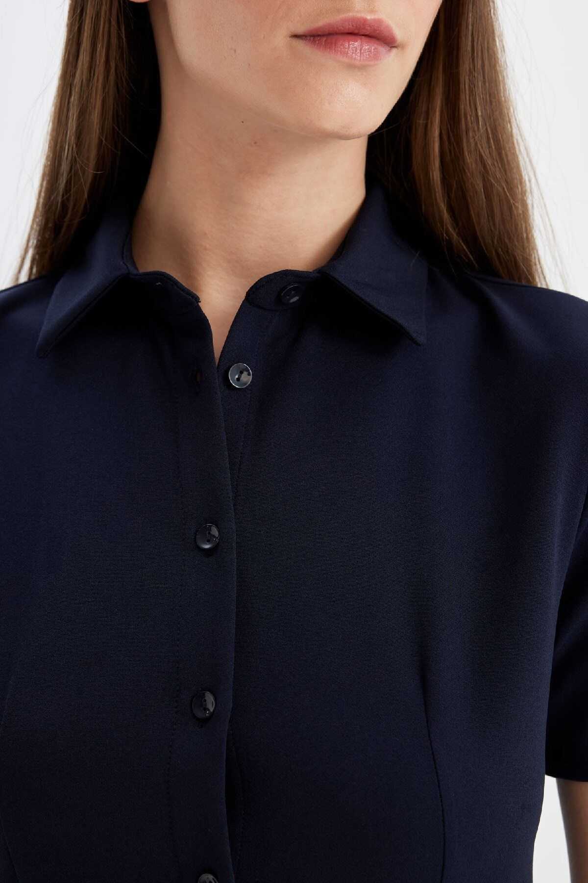 لباس کوتاه آستین کوتاه یقه پیراهن