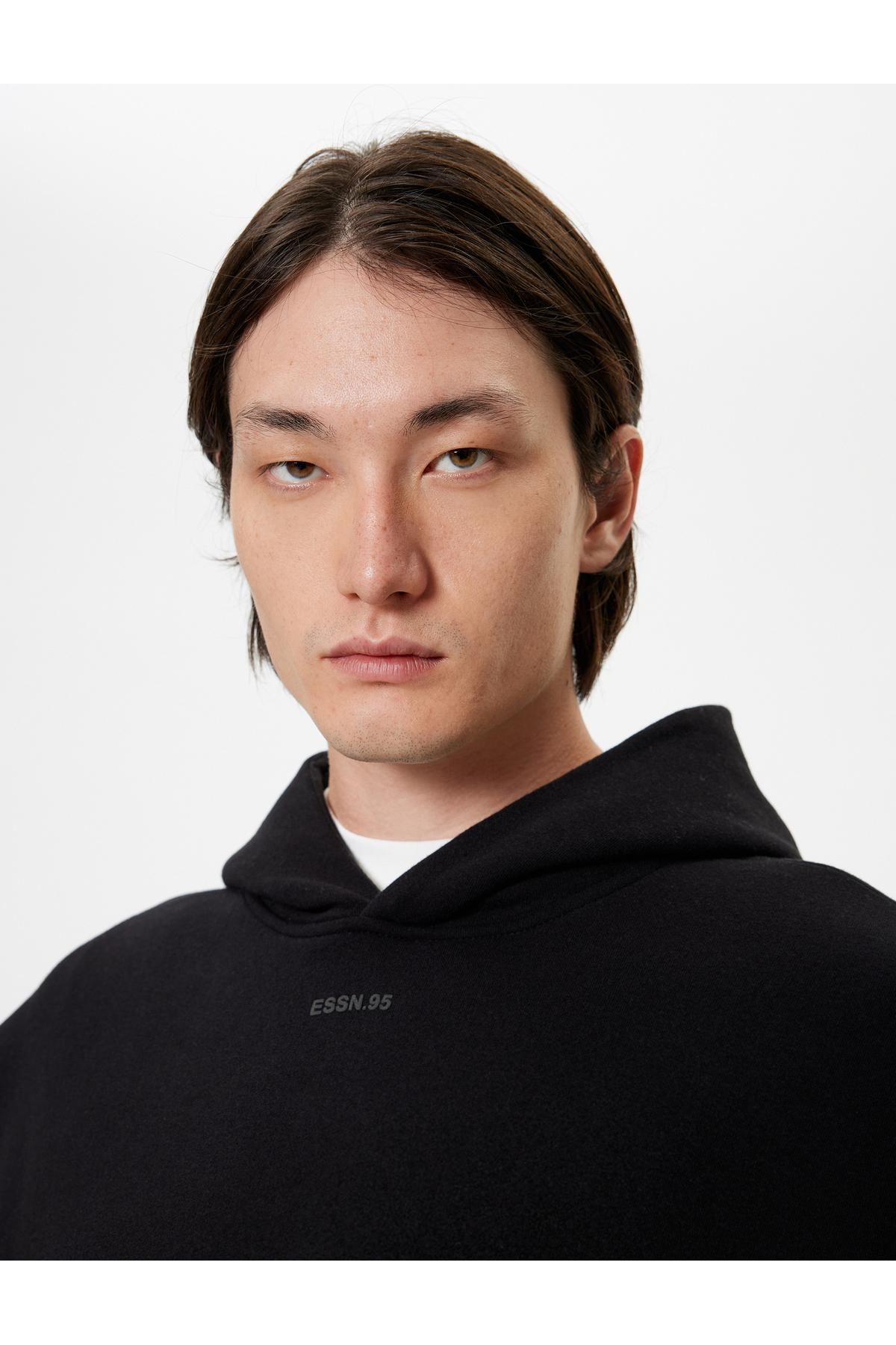 سویشرت بدون آستین سرپوش دار با جیب کانگورویی نخی