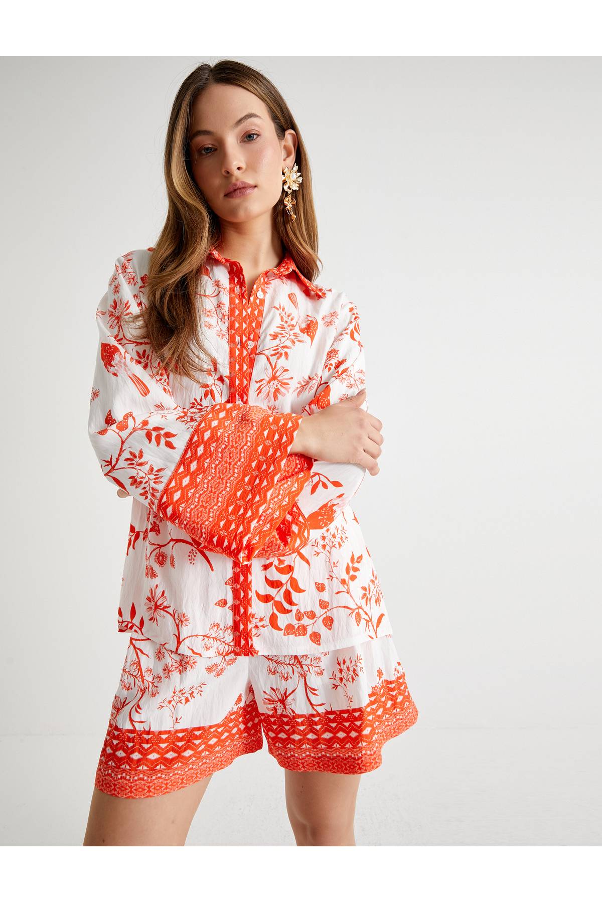 X Tuba Ünsal - پیراهن گلدار آستین بلند