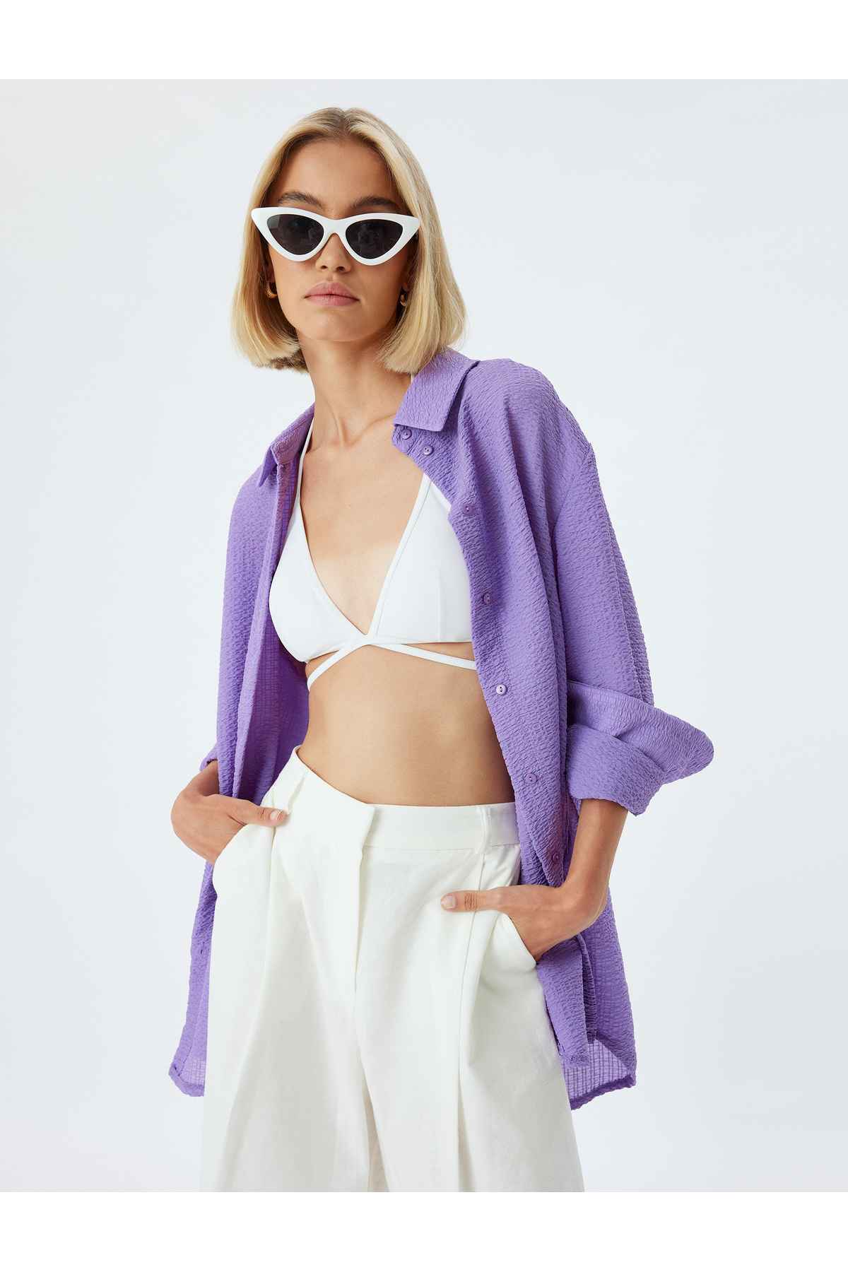 پیراهن آستین بلند بافت سایز بزرگ