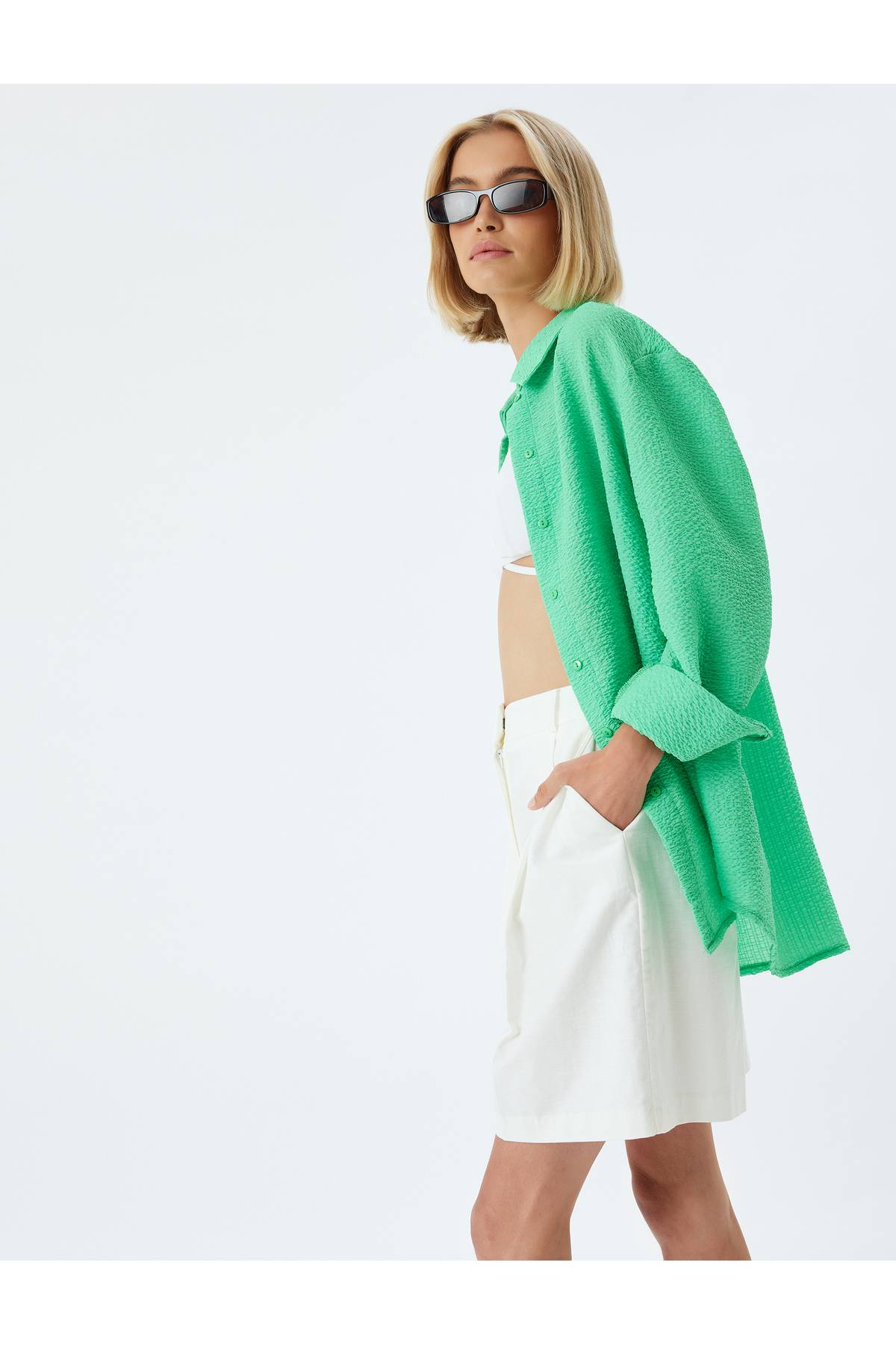 پیراهن آستین بلند بافت سایز بزرگ