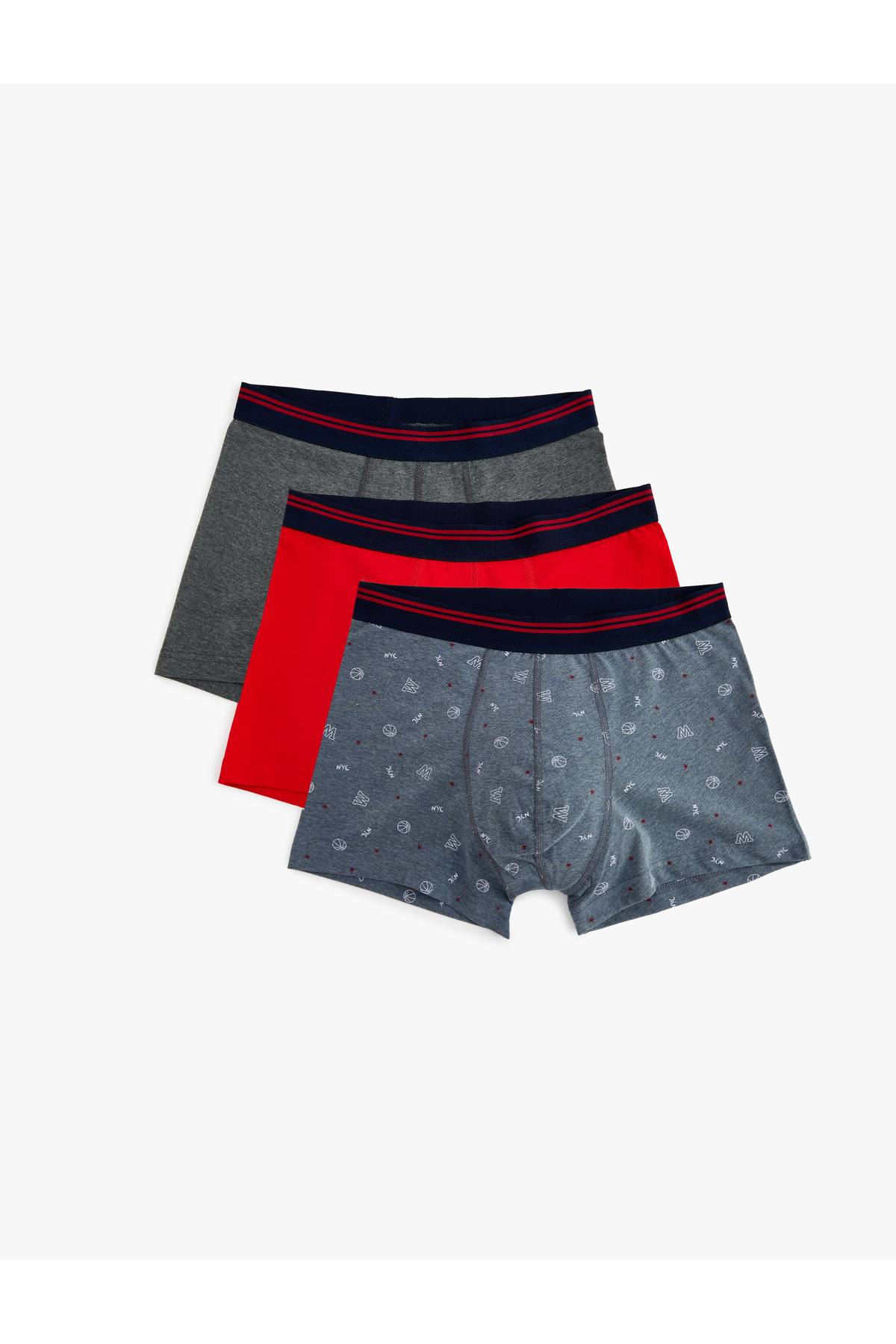 ست باکسر 3 تکه نخی چاپ شده