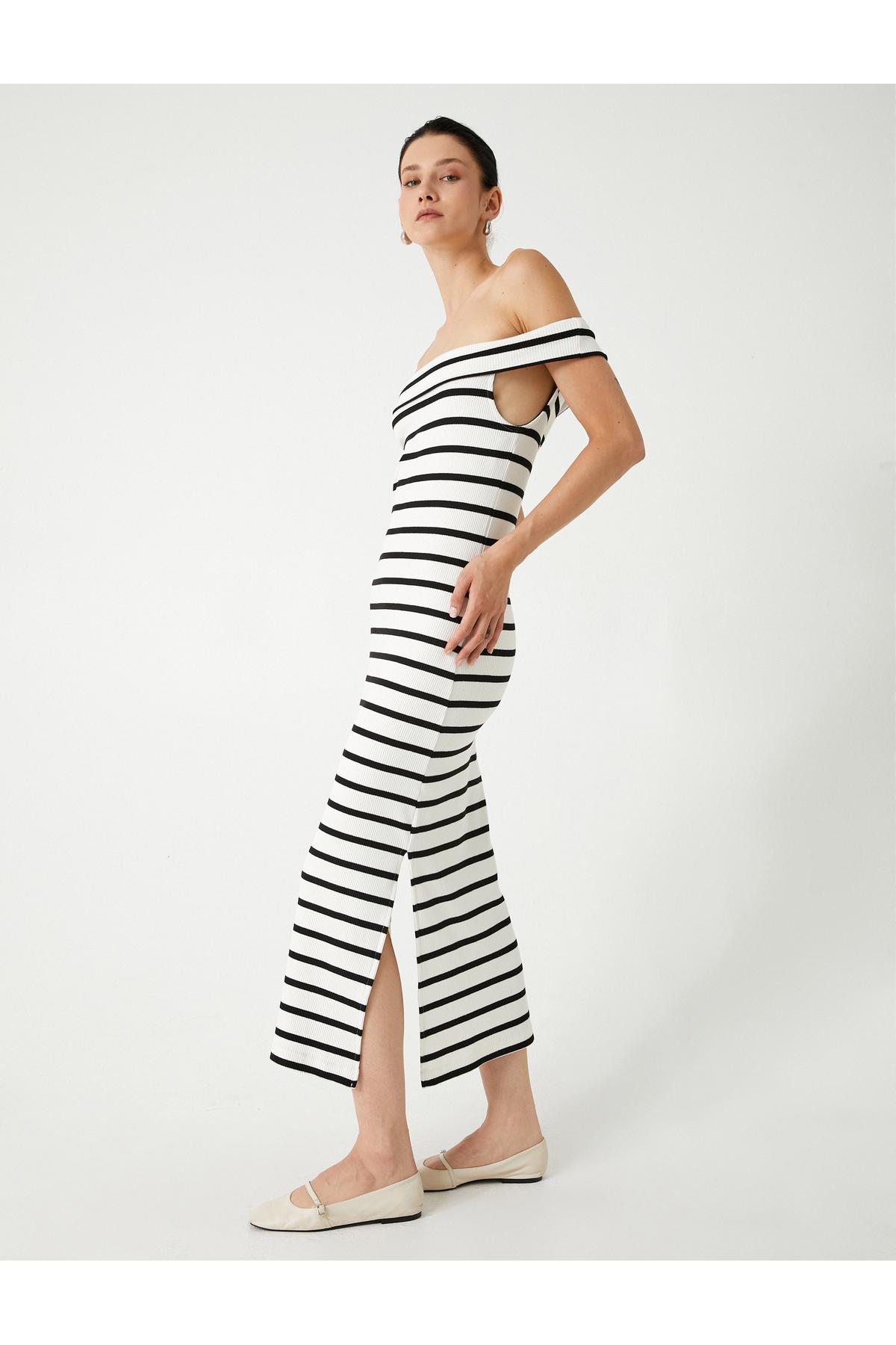 مداد لباس مداد بلند یقه مدونا با ریزه کناری