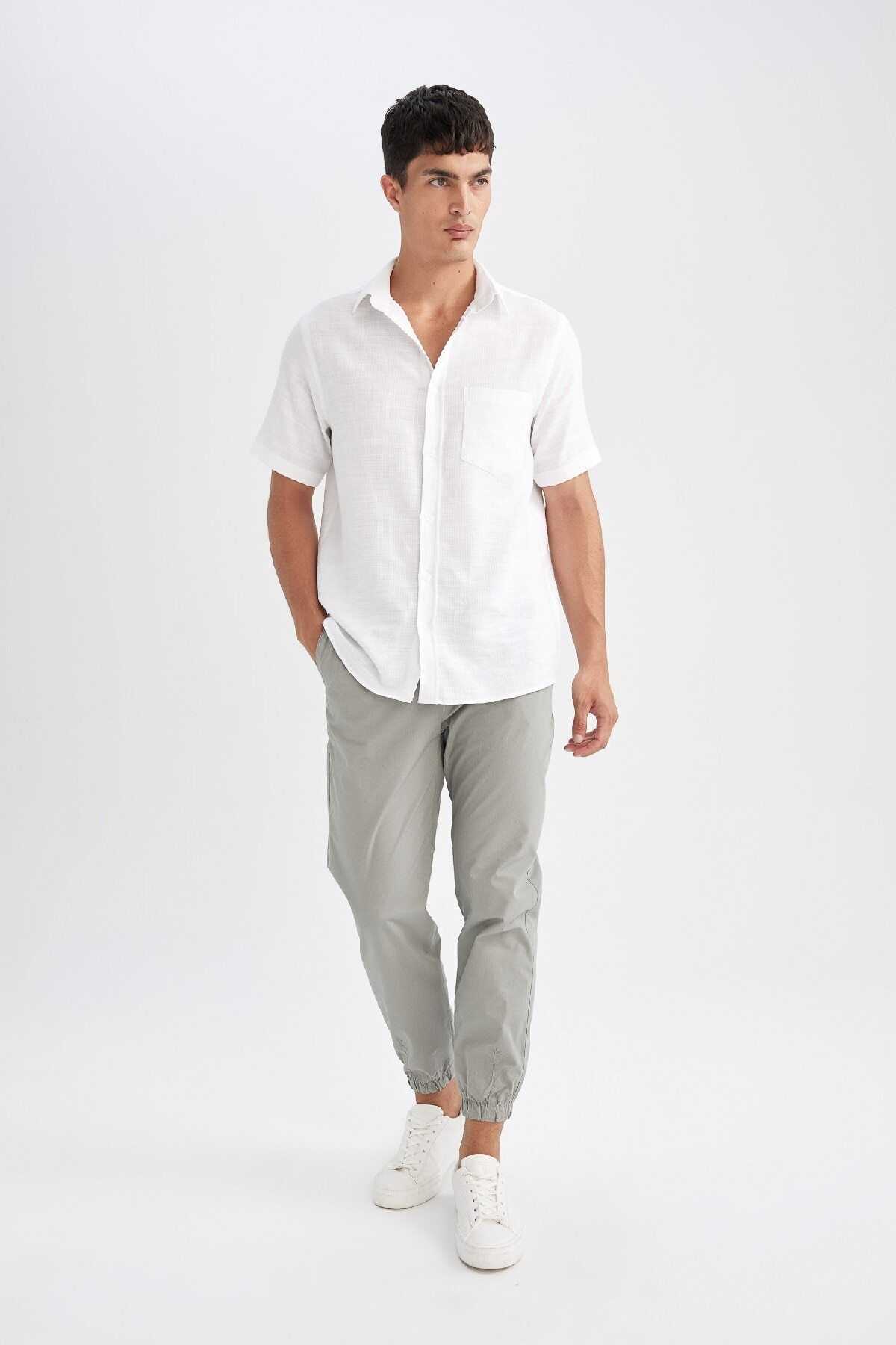 شلوار نخی الاستیک Leg Jogger D7782ax24au