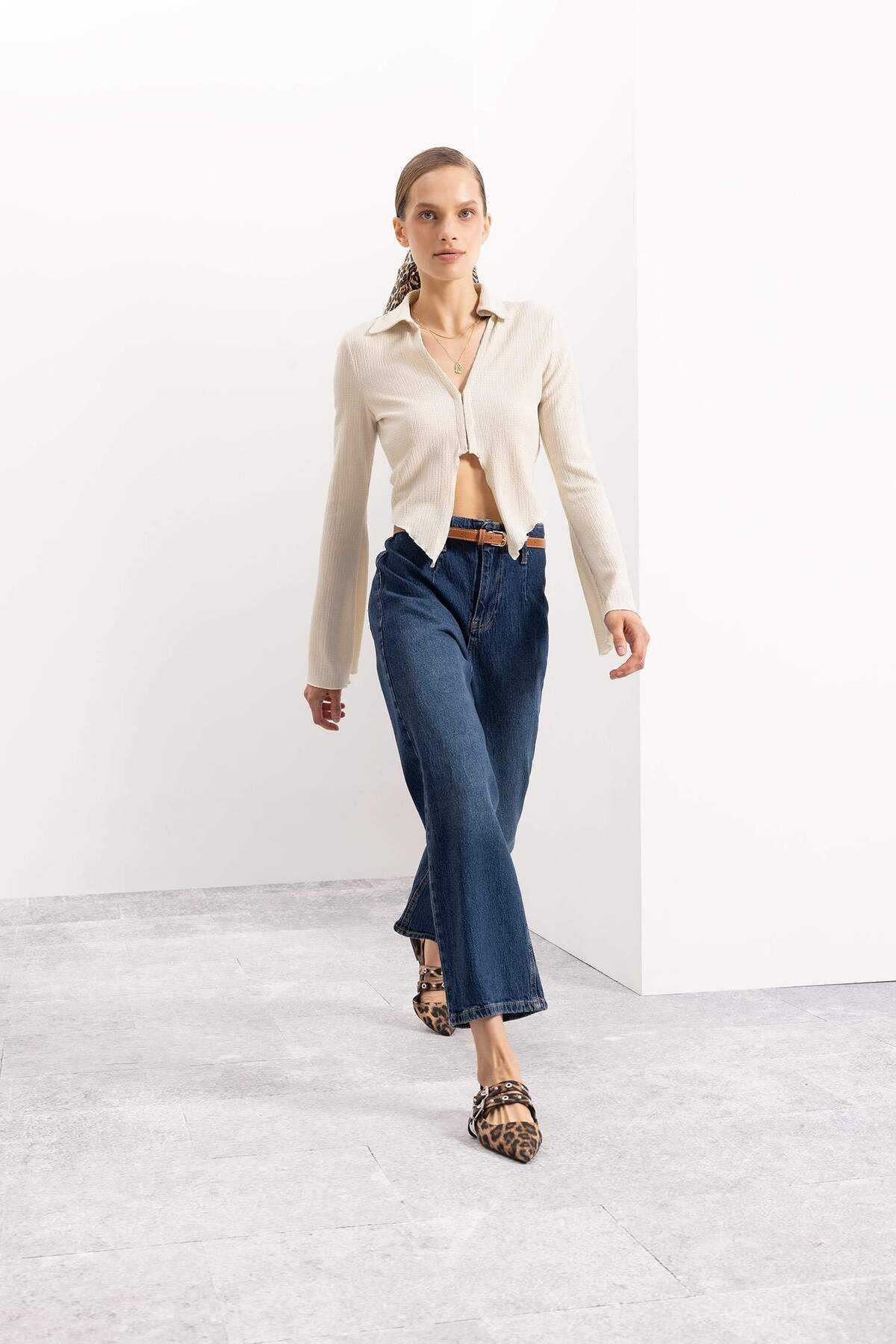 یقه پیراهن ساده با بسته بندی ساده پیراهن آستین بلند C1889ax24au