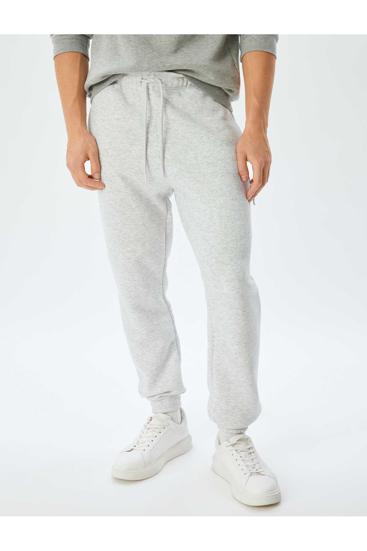 شلوار ورزشی با جیب زیپ کمر توری و ترکیب پنبه