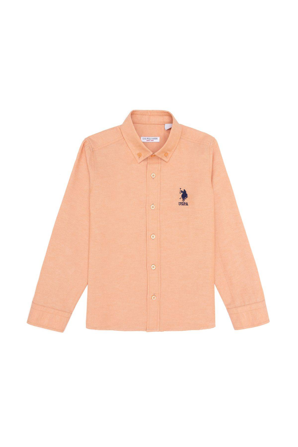 پیراهن پایه آستین بلند پسرانه شتری 50266085-VR015