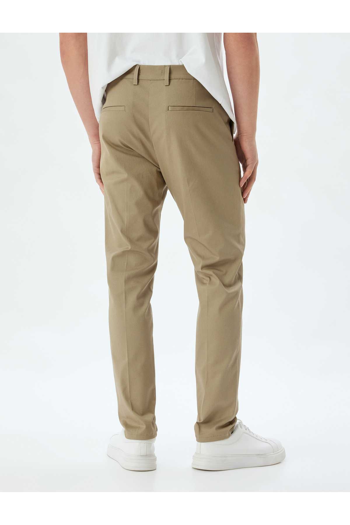 شلوار چینو با جیب باریک، پنبه ای