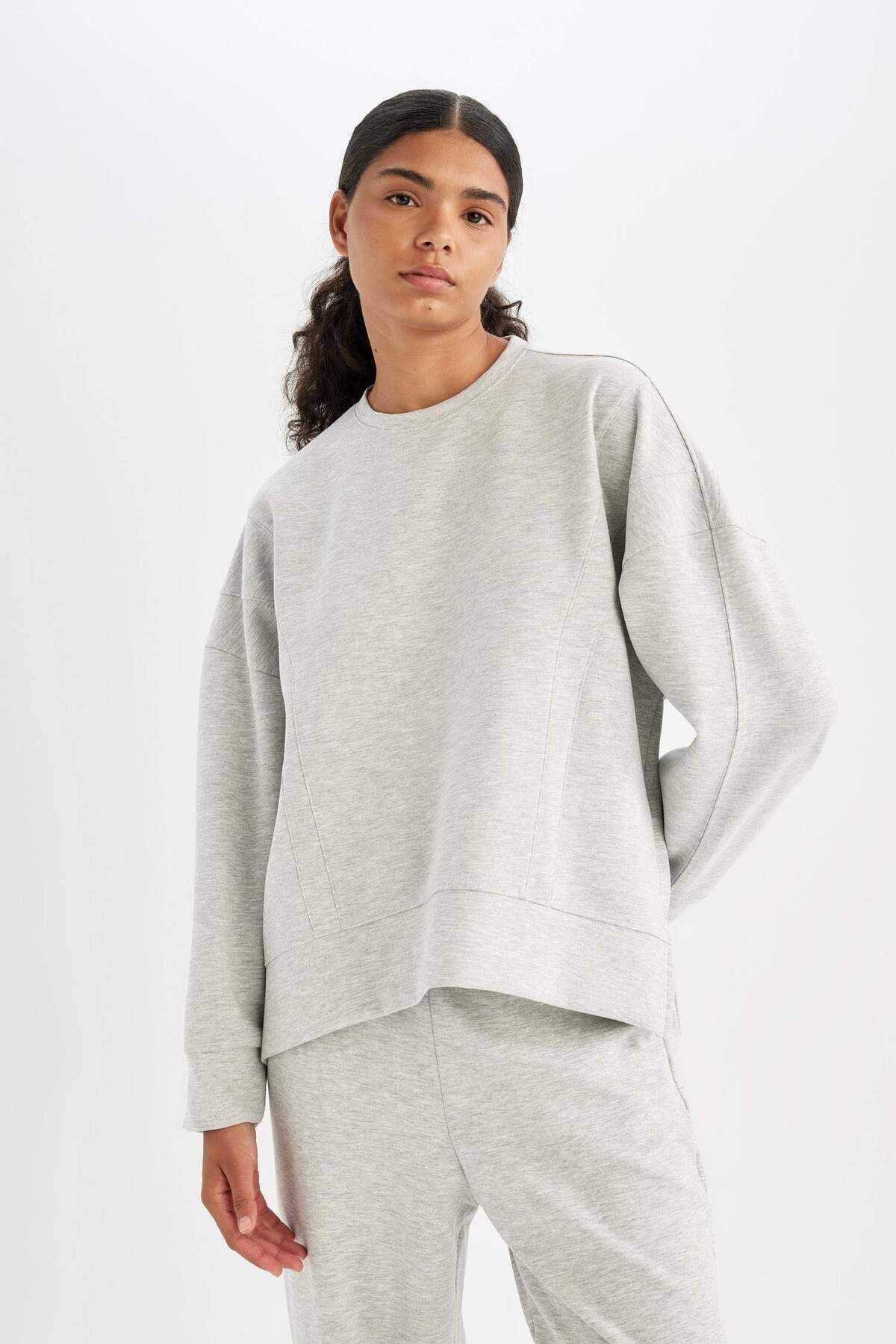 سویشرت پارچه ای ورزشکار غواصی Fit Crew Neck