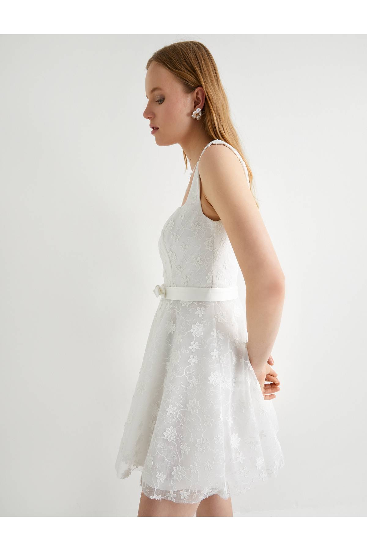 مینی لباس عروس لباس عروس توری کرکی دامن کرکی پشت کم کم تعظیم