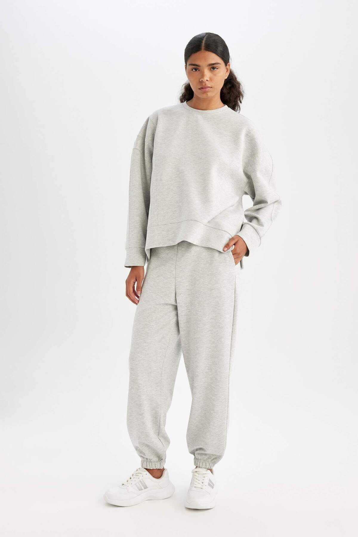 سویشرت پارچه ای ورزشکار غواصی Fit Crew Neck