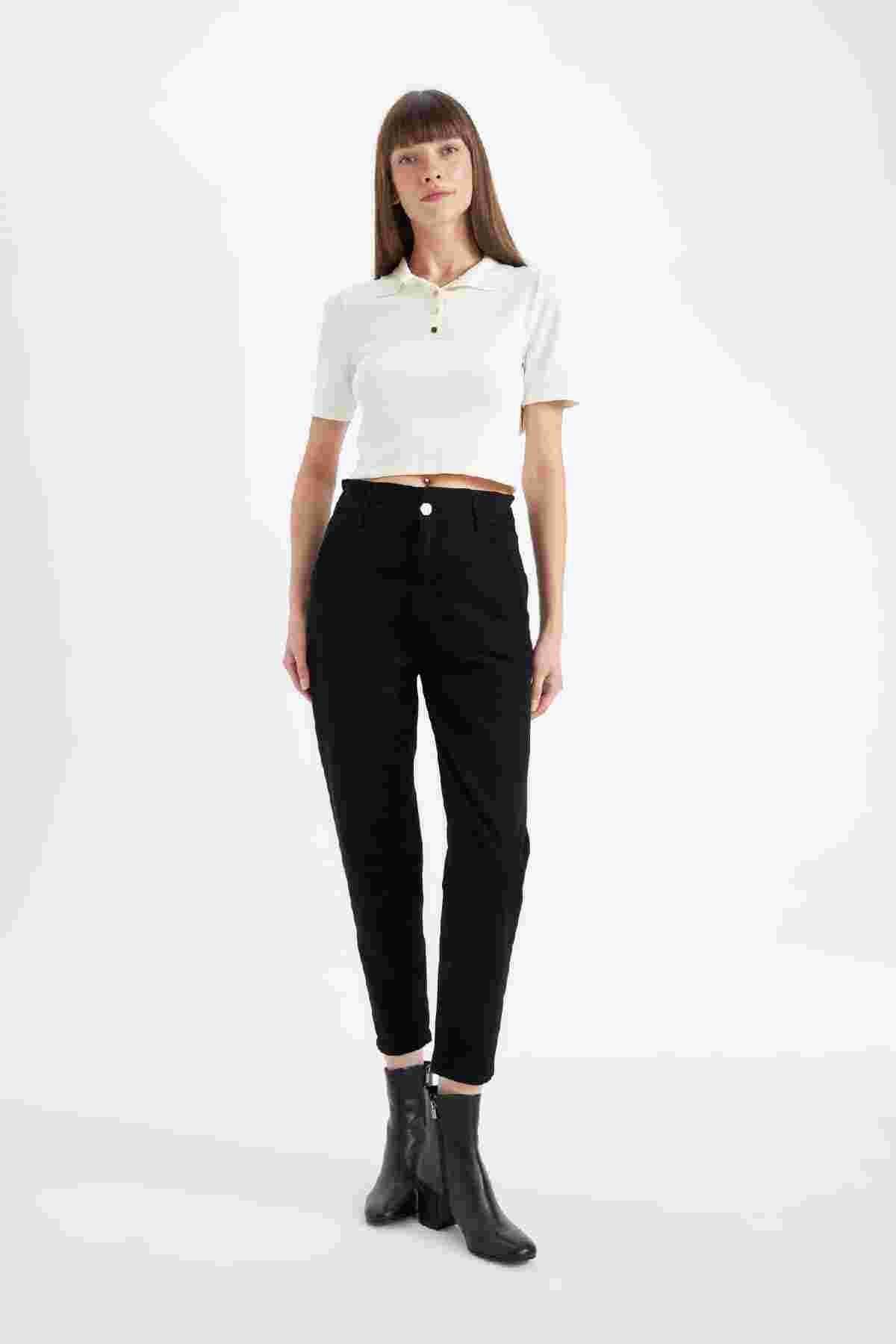 شلوار گاباردین کمری استاندارد با جیب S2790az24wn