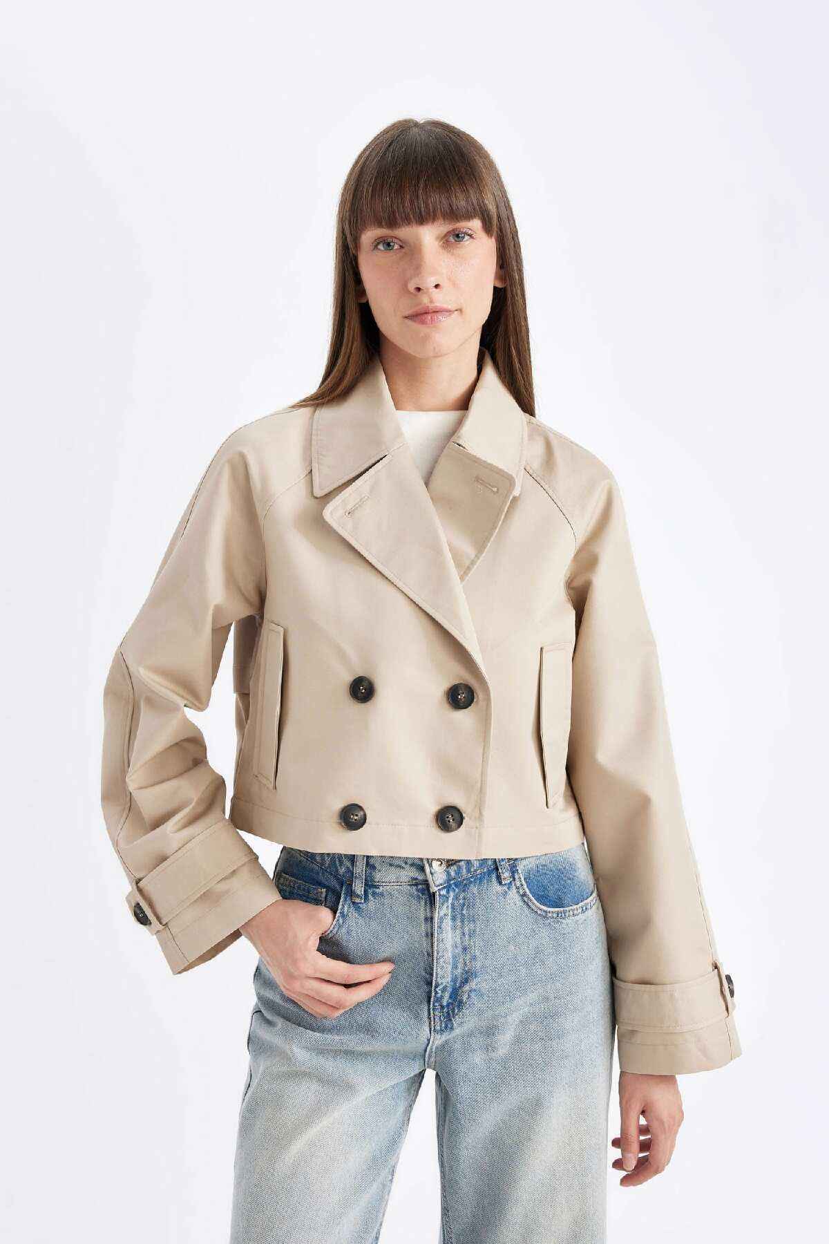 کتن کوتاه سنگر معمولی قالب Tuxedo دکمه پنبه D5949AX24AU