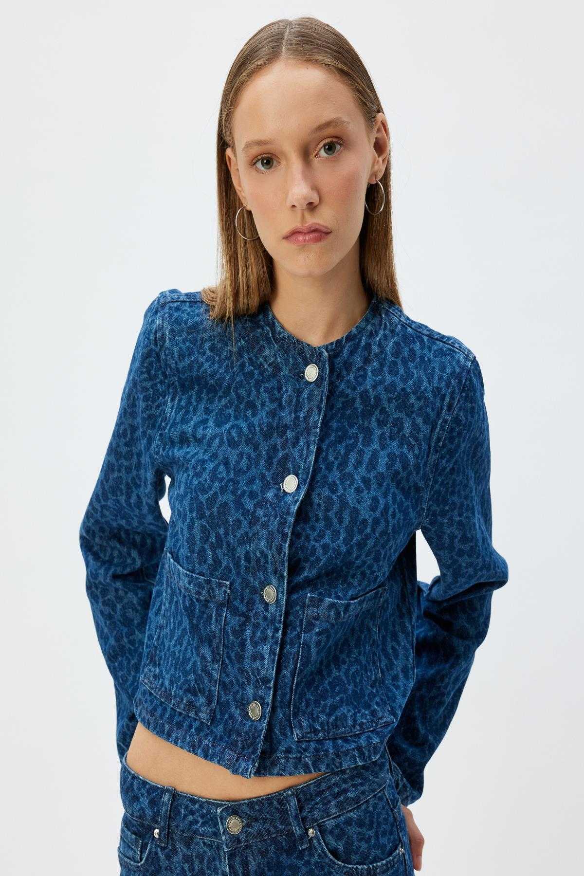 کت زنانه نیلی متوسط