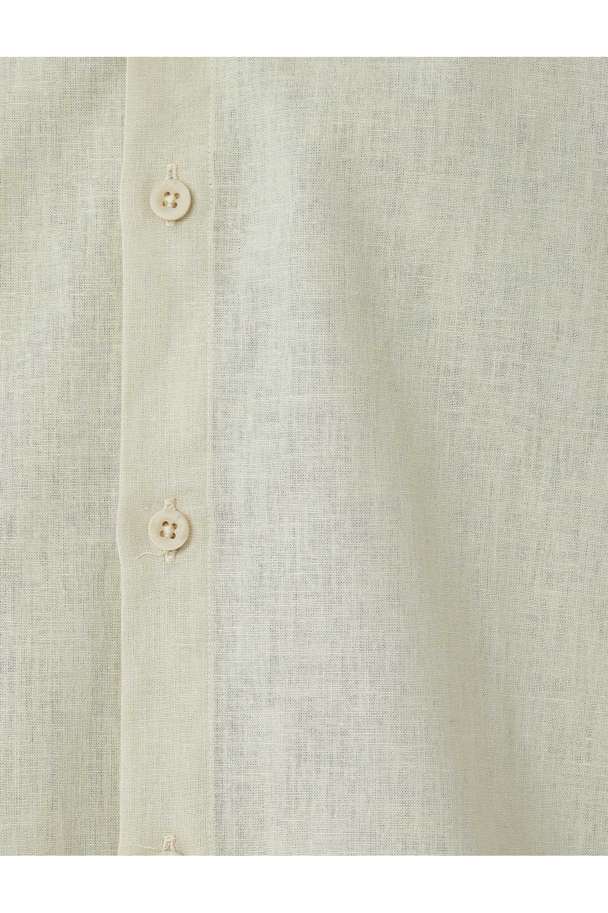 پیراهن ترکیبی کتانی آستین کوتاه پایه