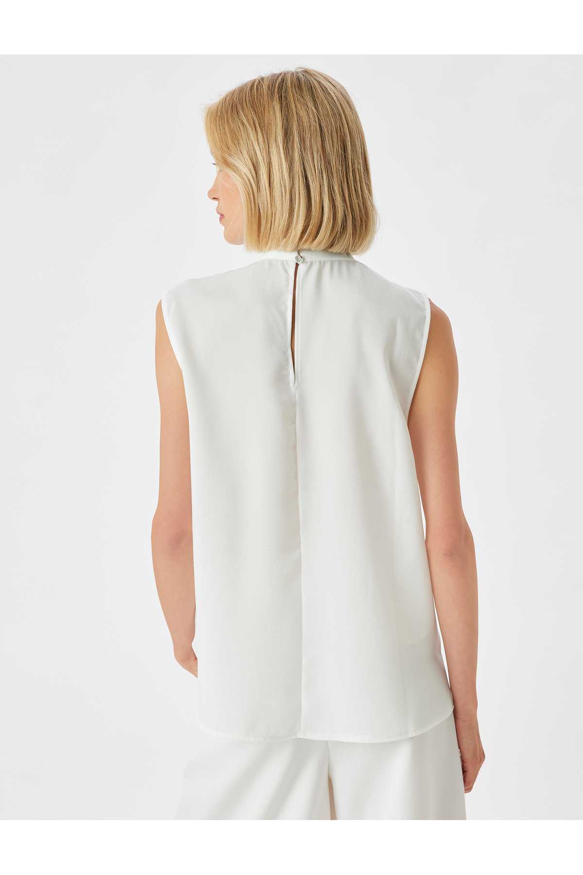 یقه شال بلوز آستین دار