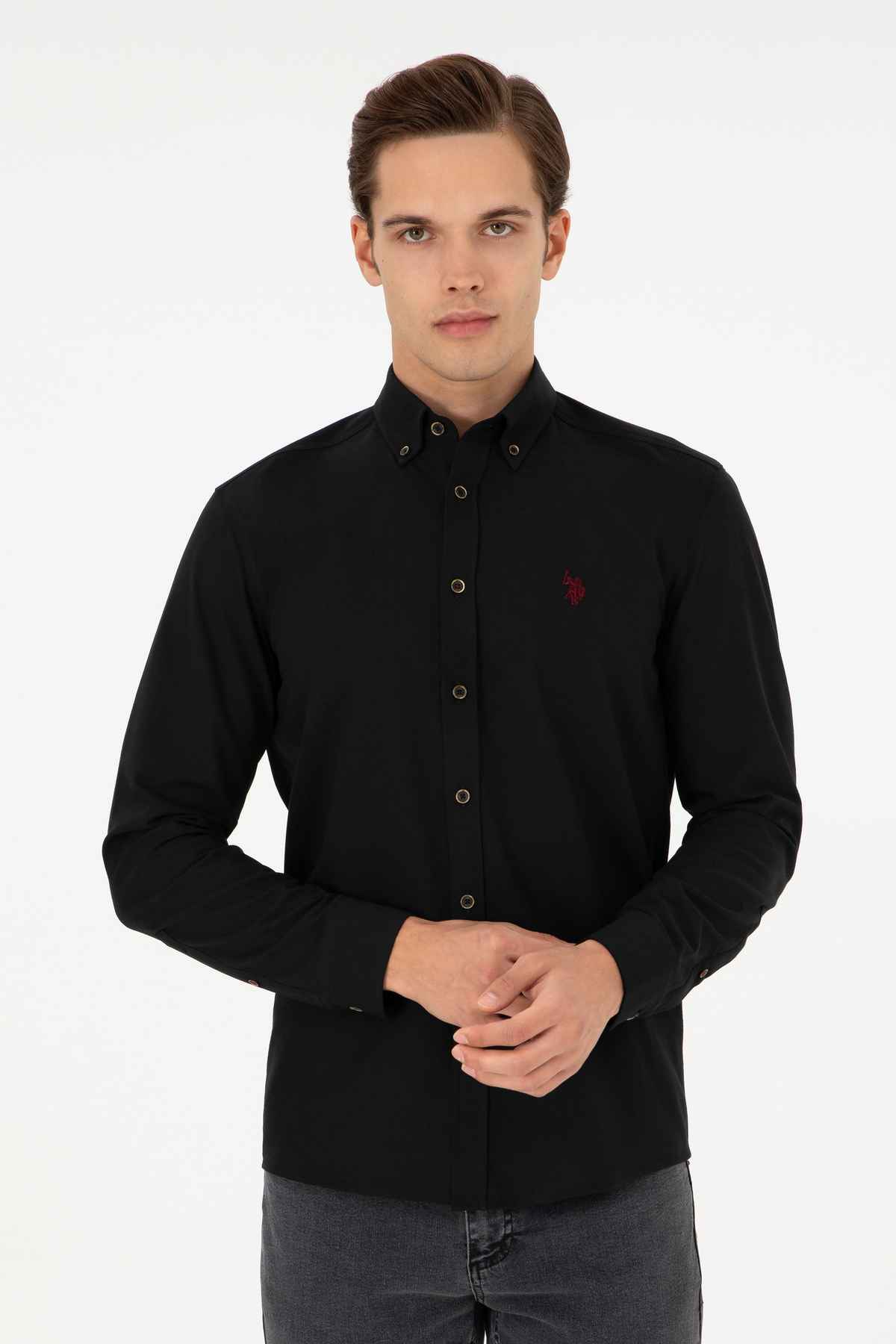 پیراهن پایه آستین بلند مردانه آنتراسیت 50296757-VR006