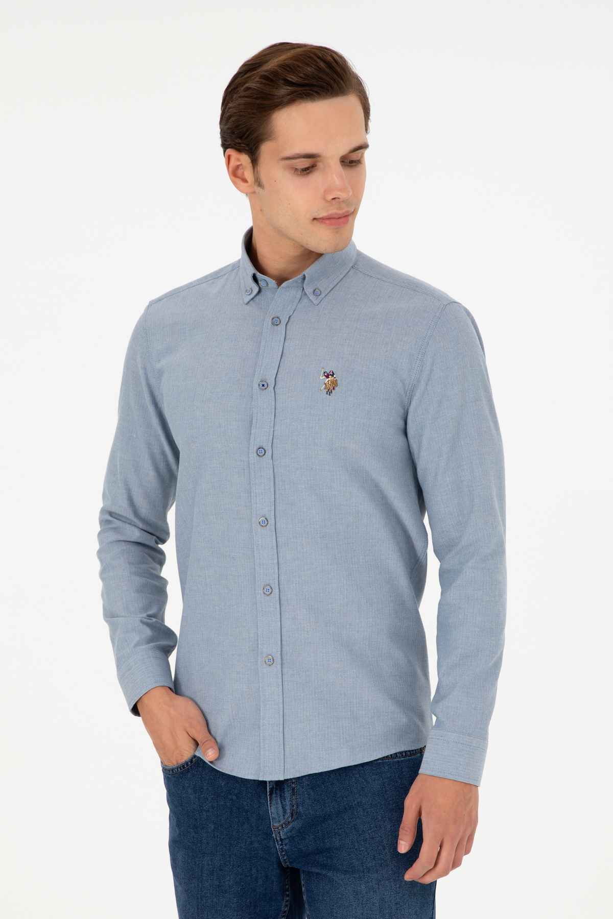 پیراهن مردانه آستین بلند پایه 50293980-VR046