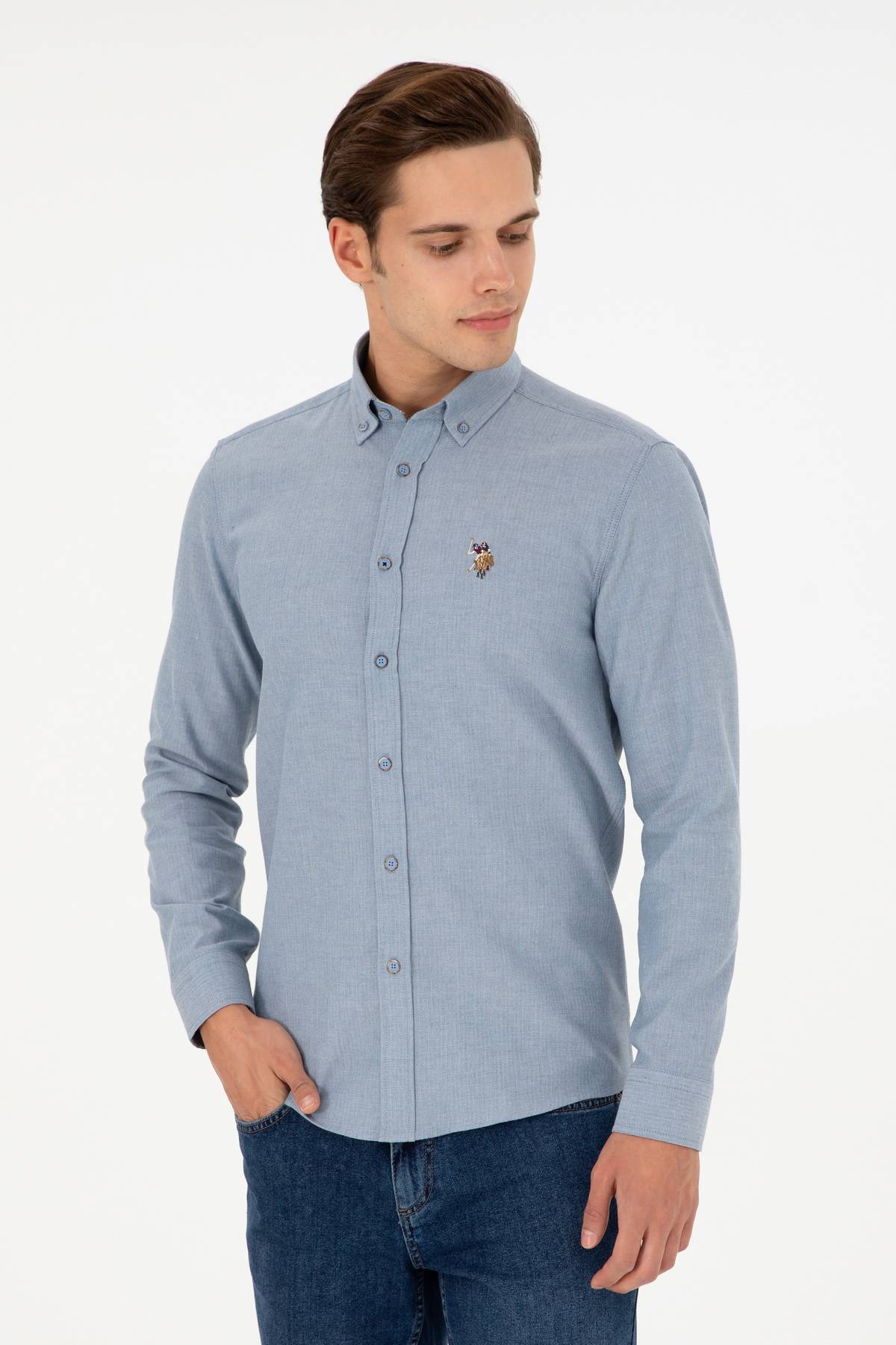 پیراهن مردانه آستین بلند پایه 50293980-VR046