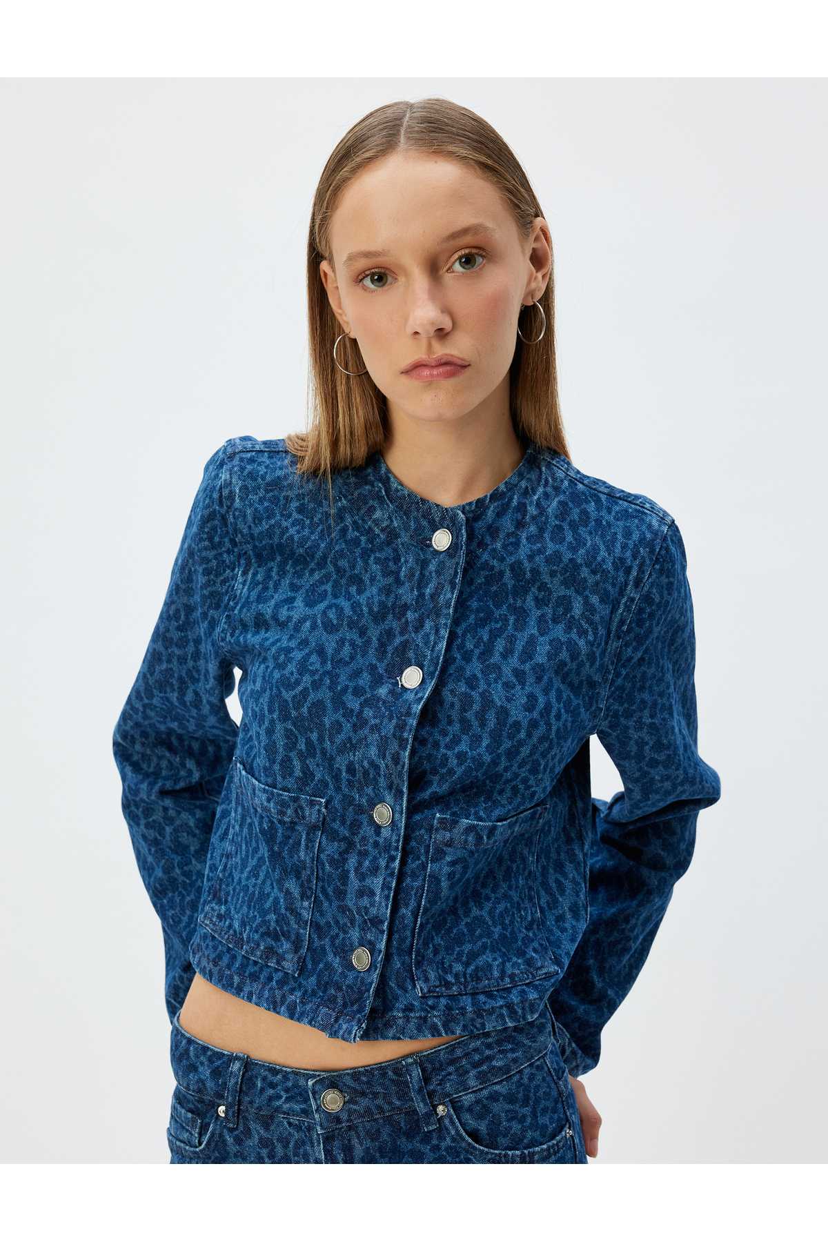 کت زنانه نیلی متوسط