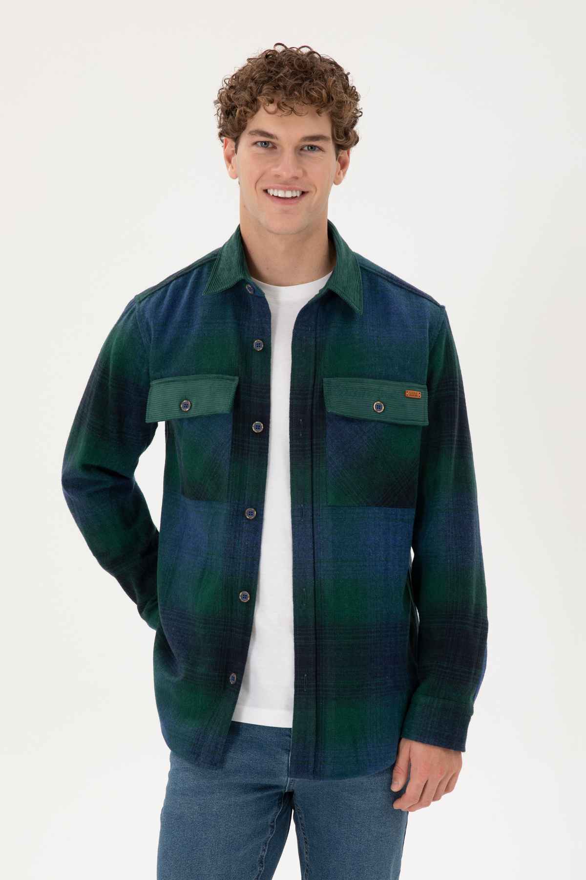 پیراهن آستین بلند مردانه آبی سرمه ای 50296047-VR033