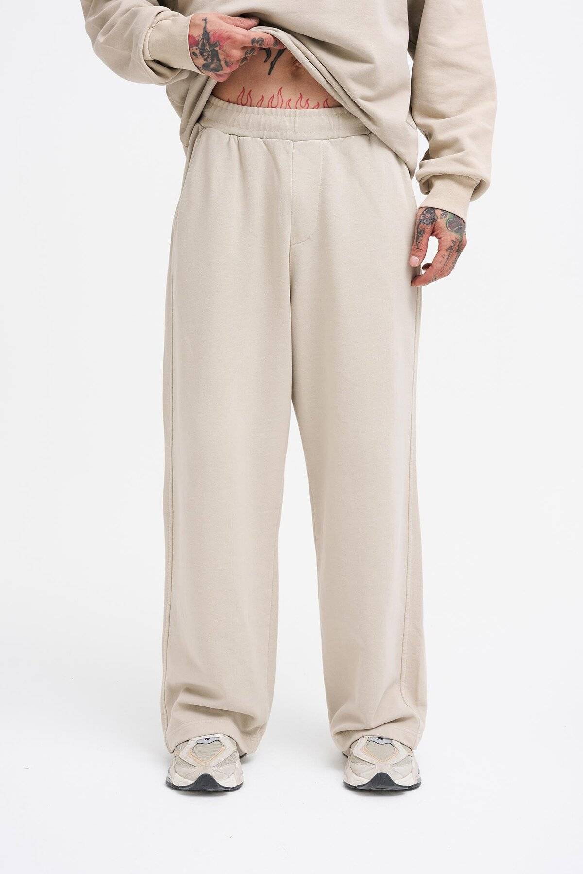 شلوار ورزشی گشاد گشاد ساده مردانه شسته شده