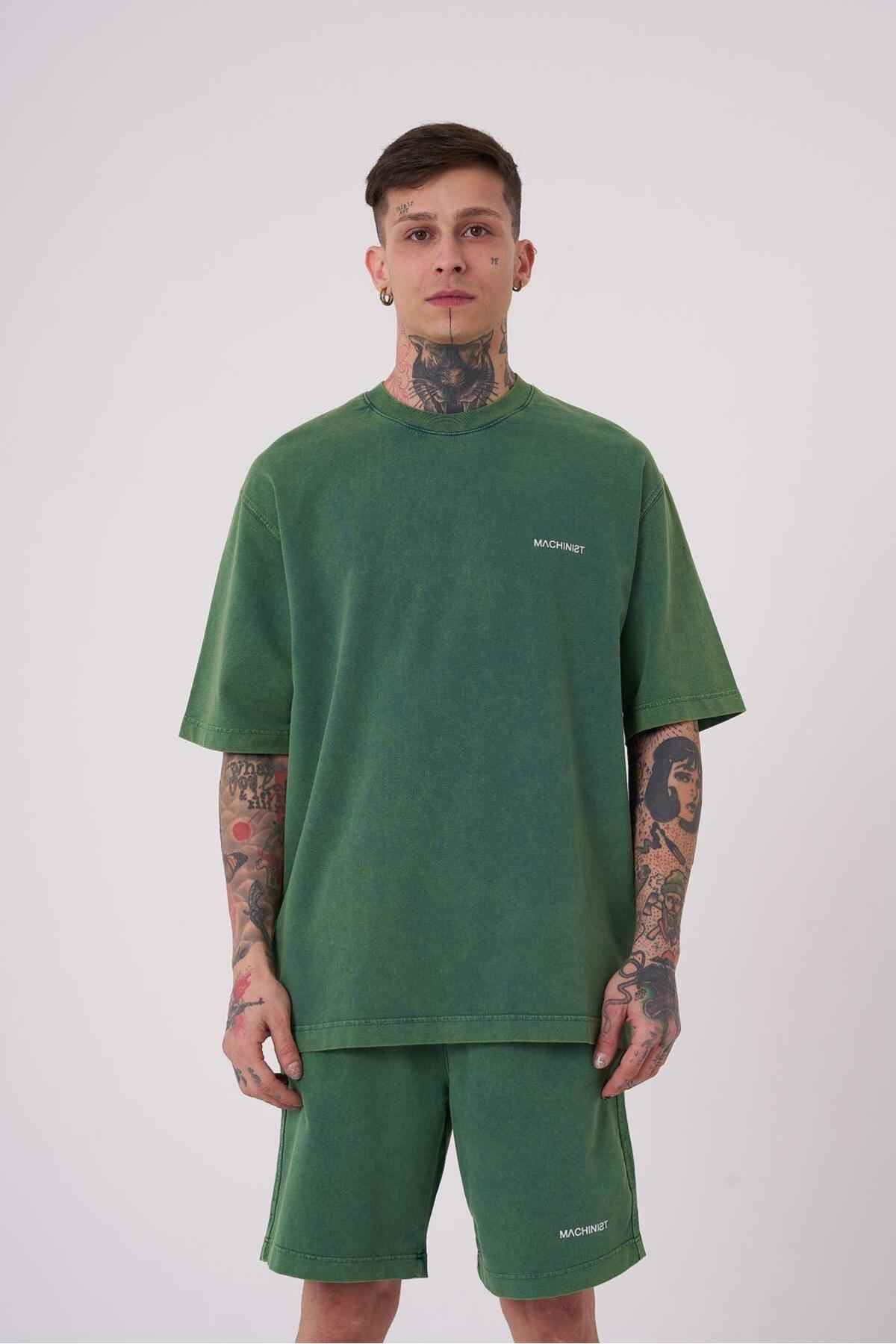 تیشرت مردانه لاکچری شسته شده پایه ریلکس خالدار خاکستری