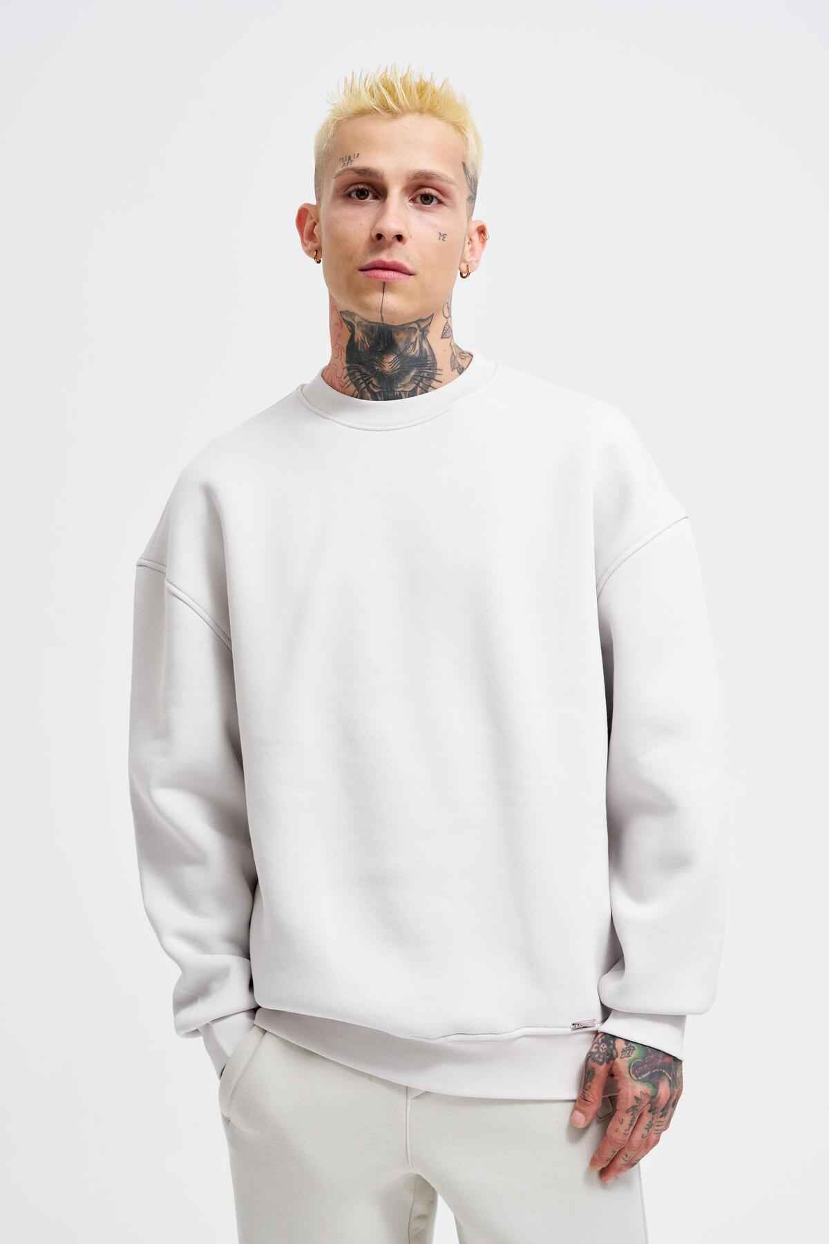 سویشرت مردانه اور سایز سبک بژ روشن