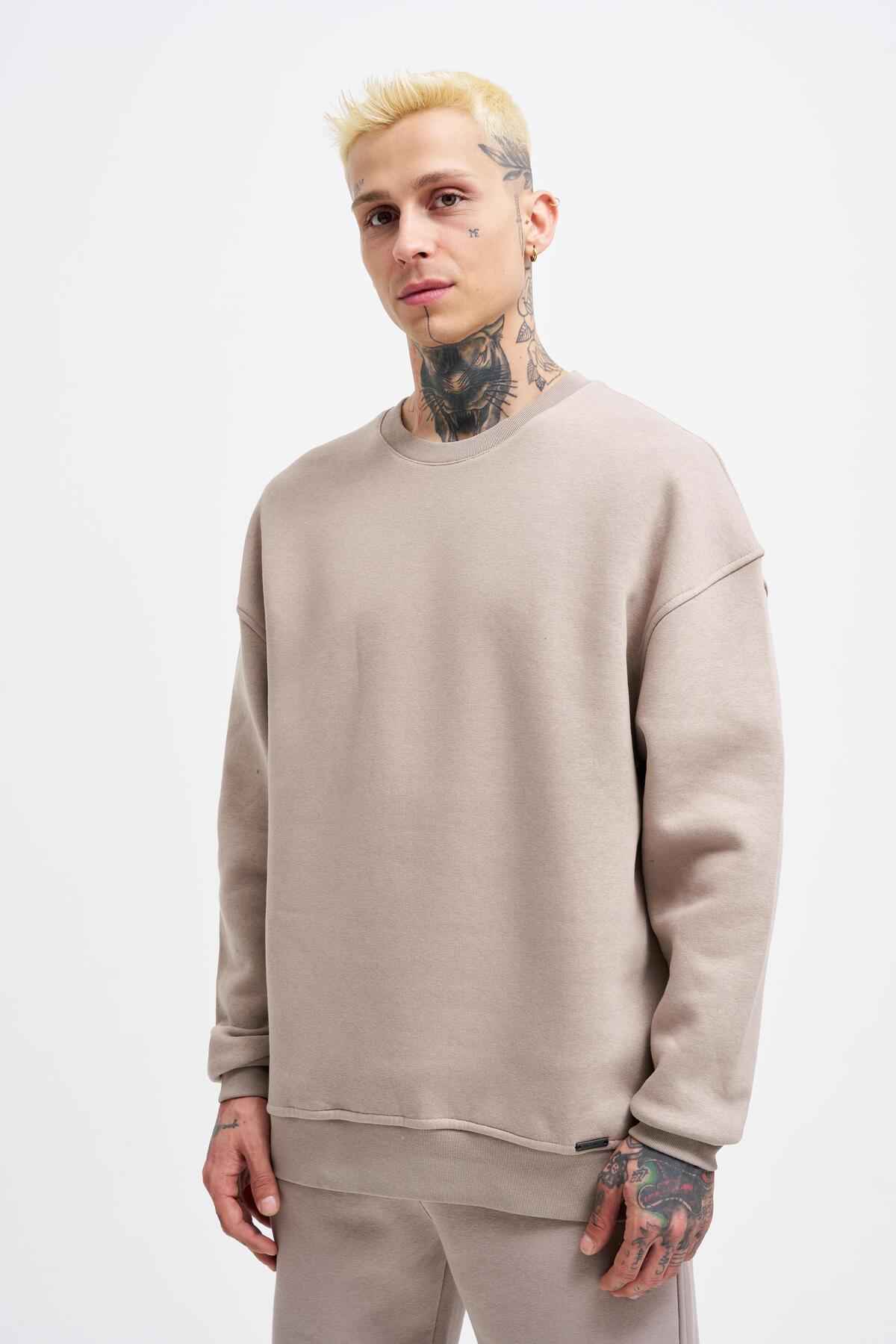 سویشرت مردانه اور سایز سبک بژ روشن