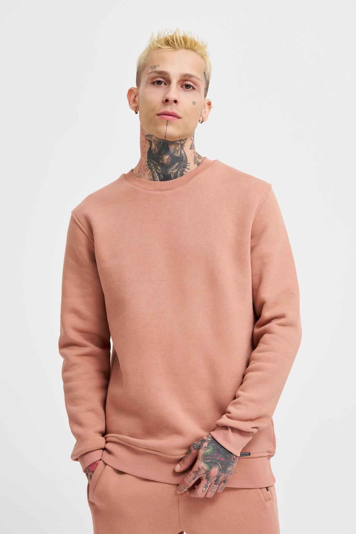 سویشرت مردانه یقه خدمه معمولی خاکستری روشن