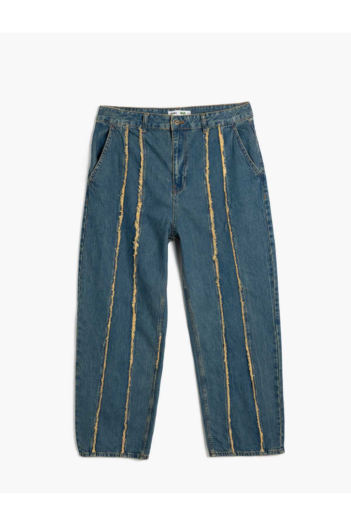 X insi - سیم پیچ با روبان قالب راحت روبان با جزئیات بالون مناسب جین