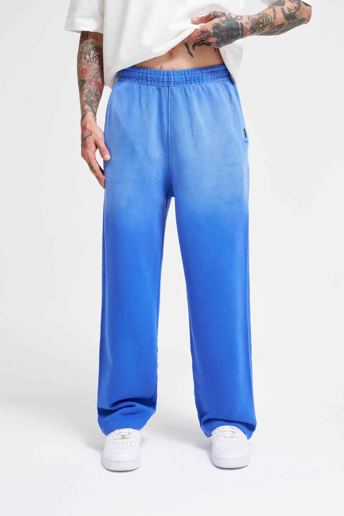 شلوار گرمکن آبی گشاد گشاد مردانه Grandient Washed