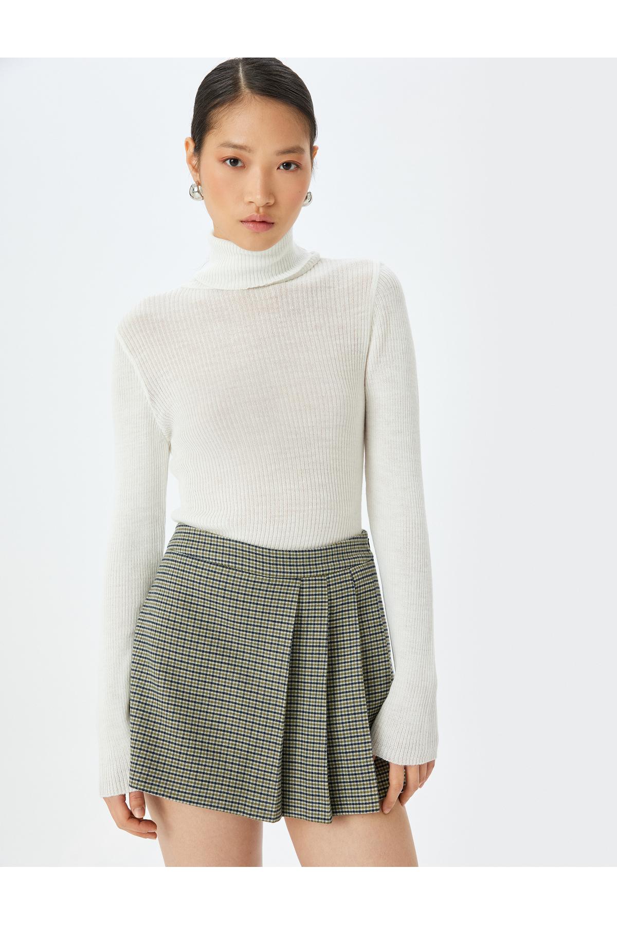 ژاکت بافتنی آستین بلند پشمی ترکیبی