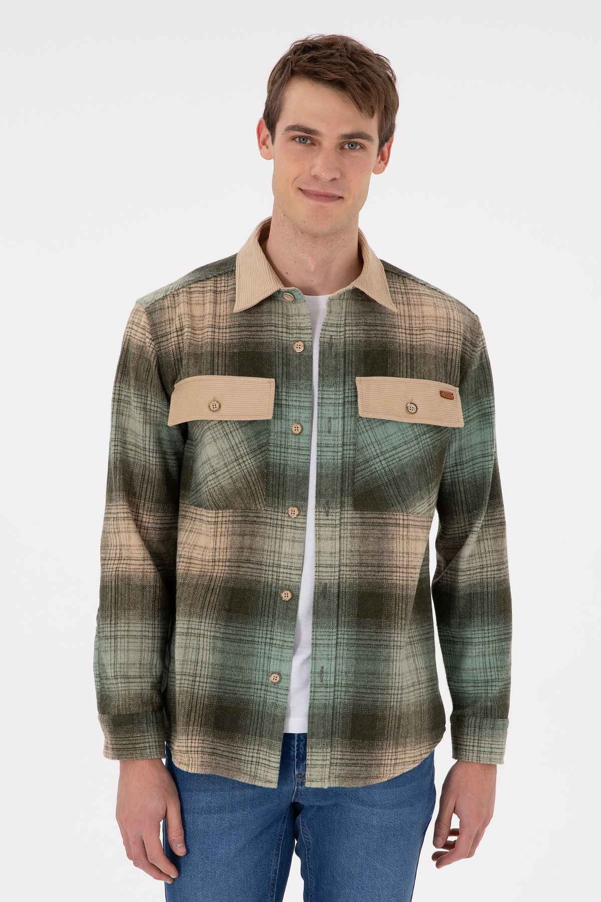 پیراهن آستین بلند مردانه آبی سرمه ای 50296047-VR033