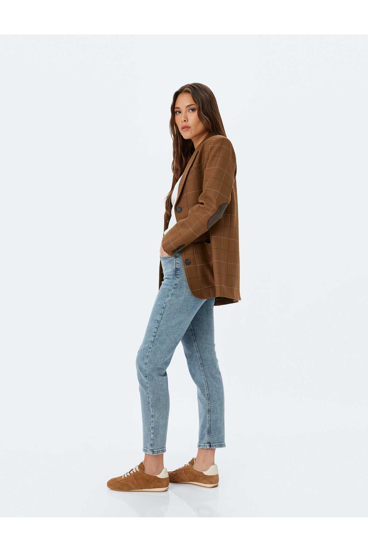 شلوار جین جین دکمه دار معمولی پای راست - جین جین صاف