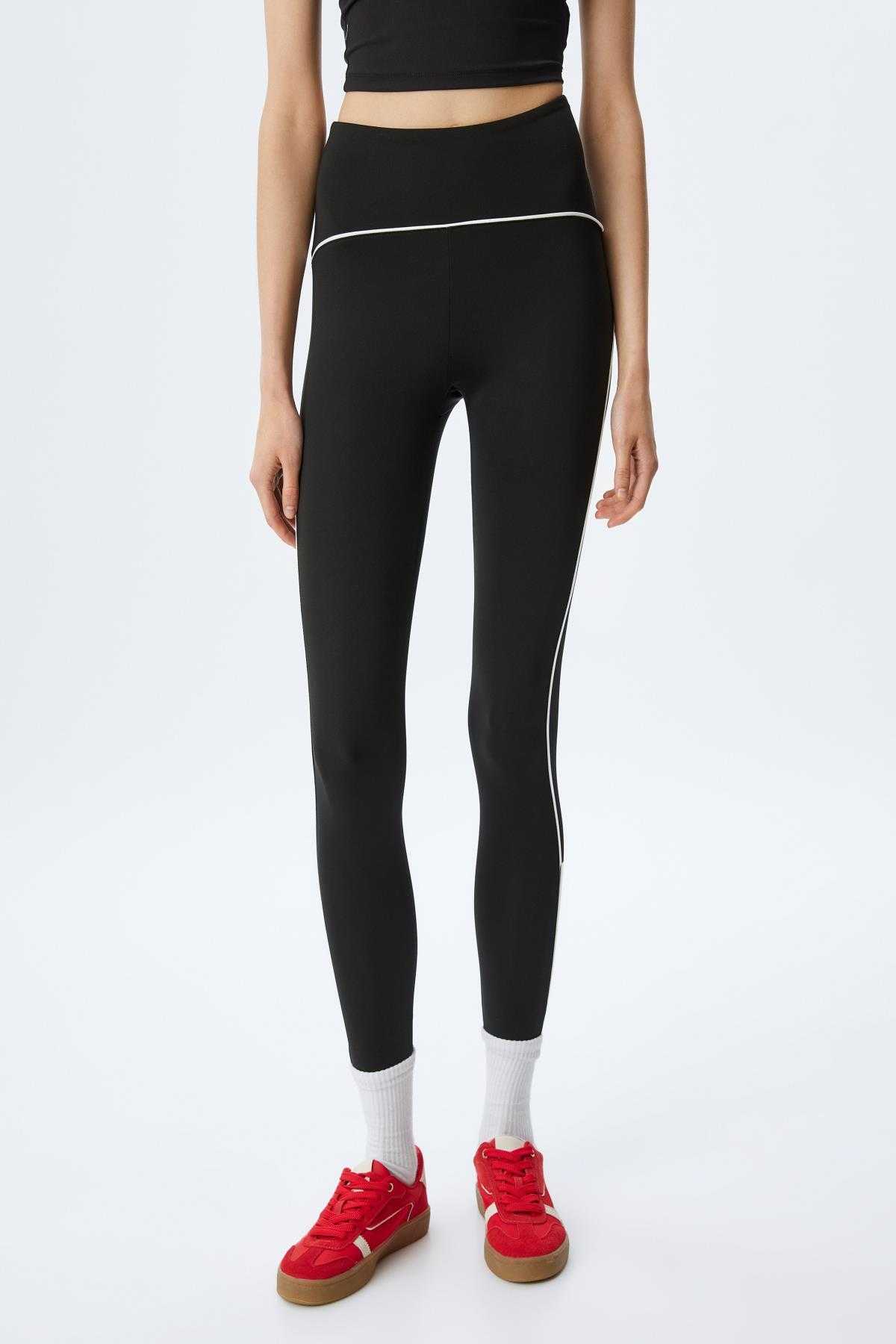 شلوار ساق بلند اسپرت باریک فیت لوله کشی کمر بلند