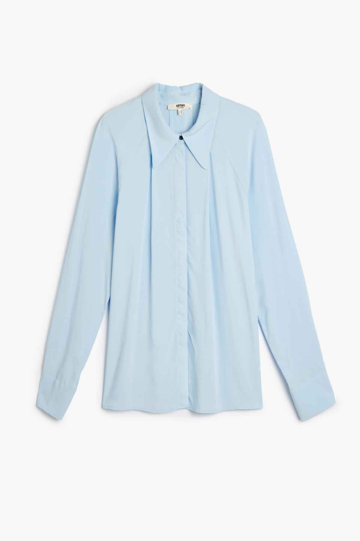 پیراهن ویسکوز آستین بلند یقه نوک تیز مناسب