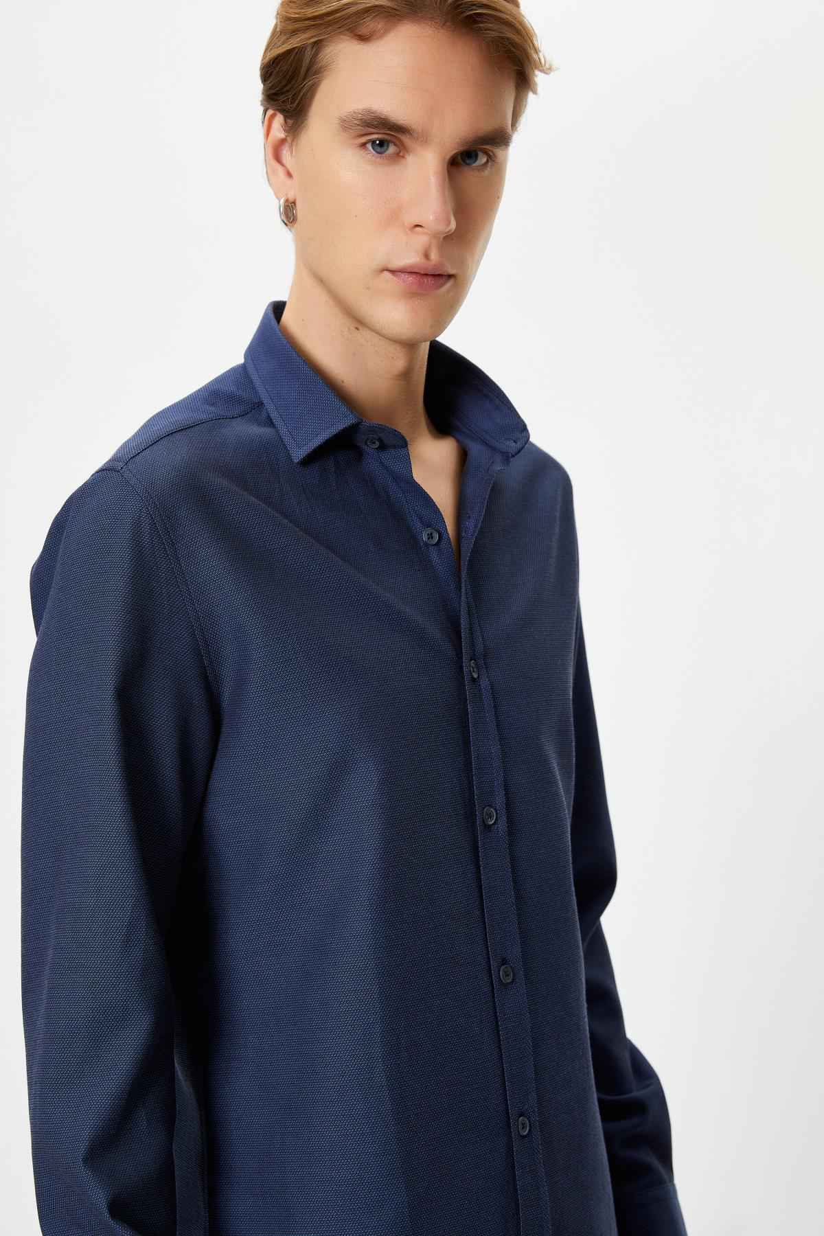 پیراهن باریک و باریک آستین بلند یقه ایتالیایی